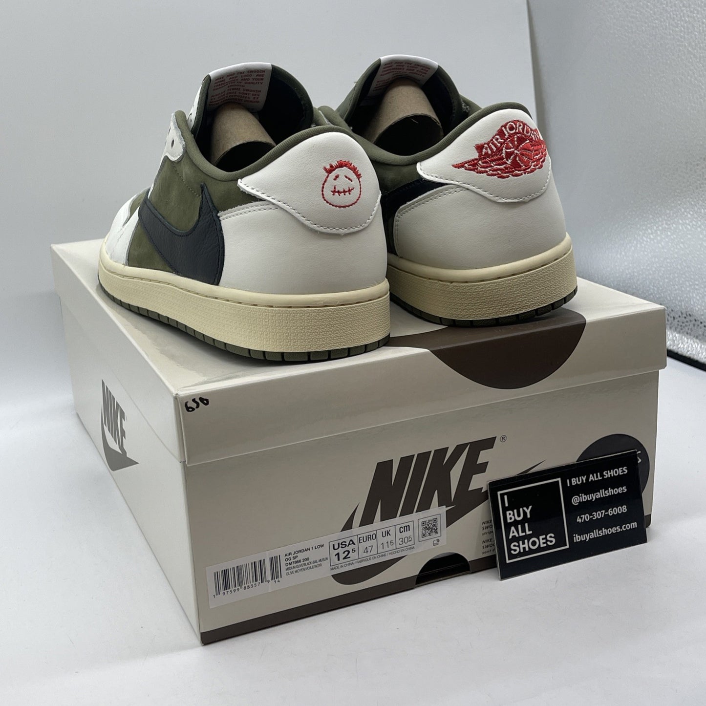 Size 12.5 - Travis Scott x Air Jordan 1 Retro OG SP Low Reverse Olive Suede
