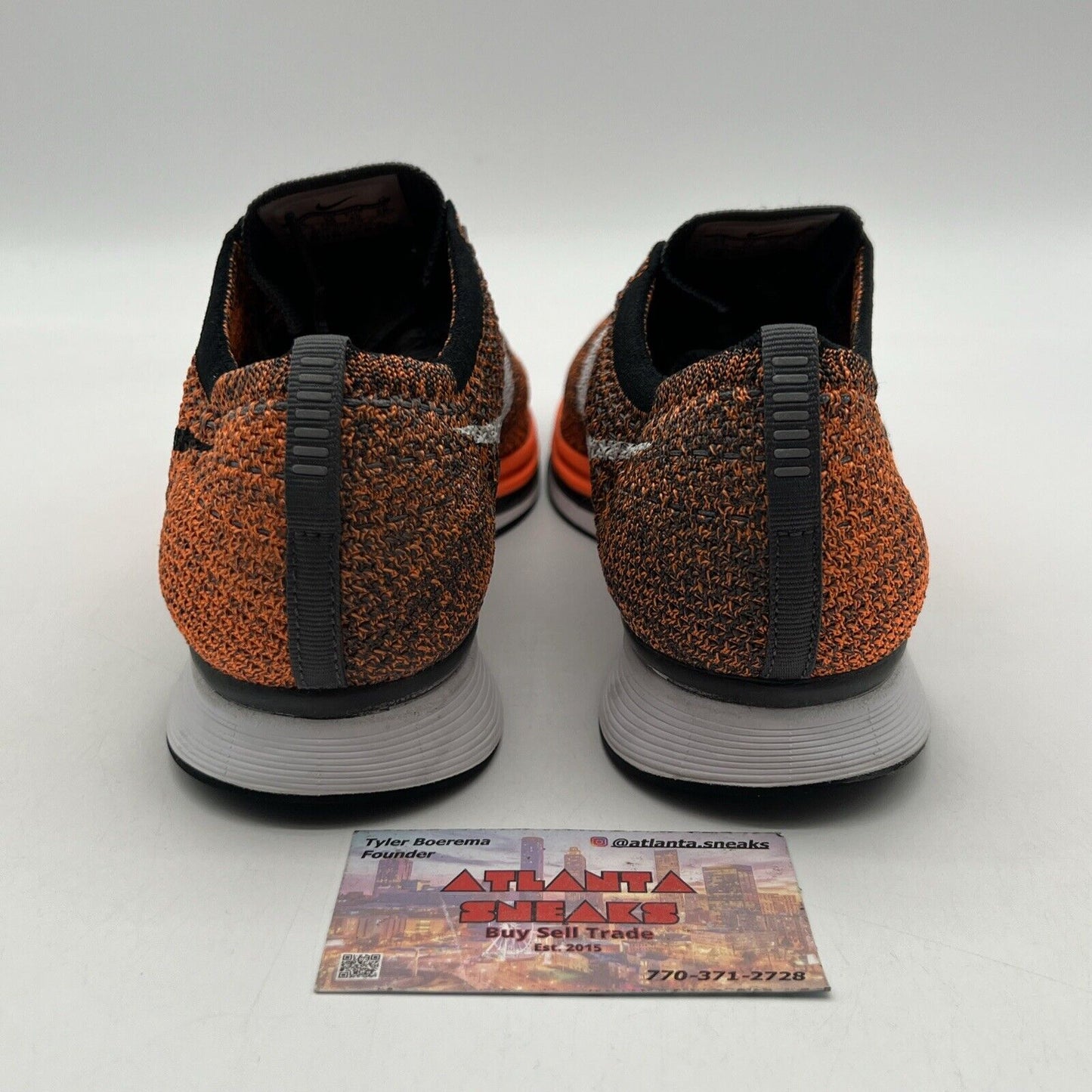 Size 11 - Nike Flyknit Racer Total Orange Grey Black (526628-810)