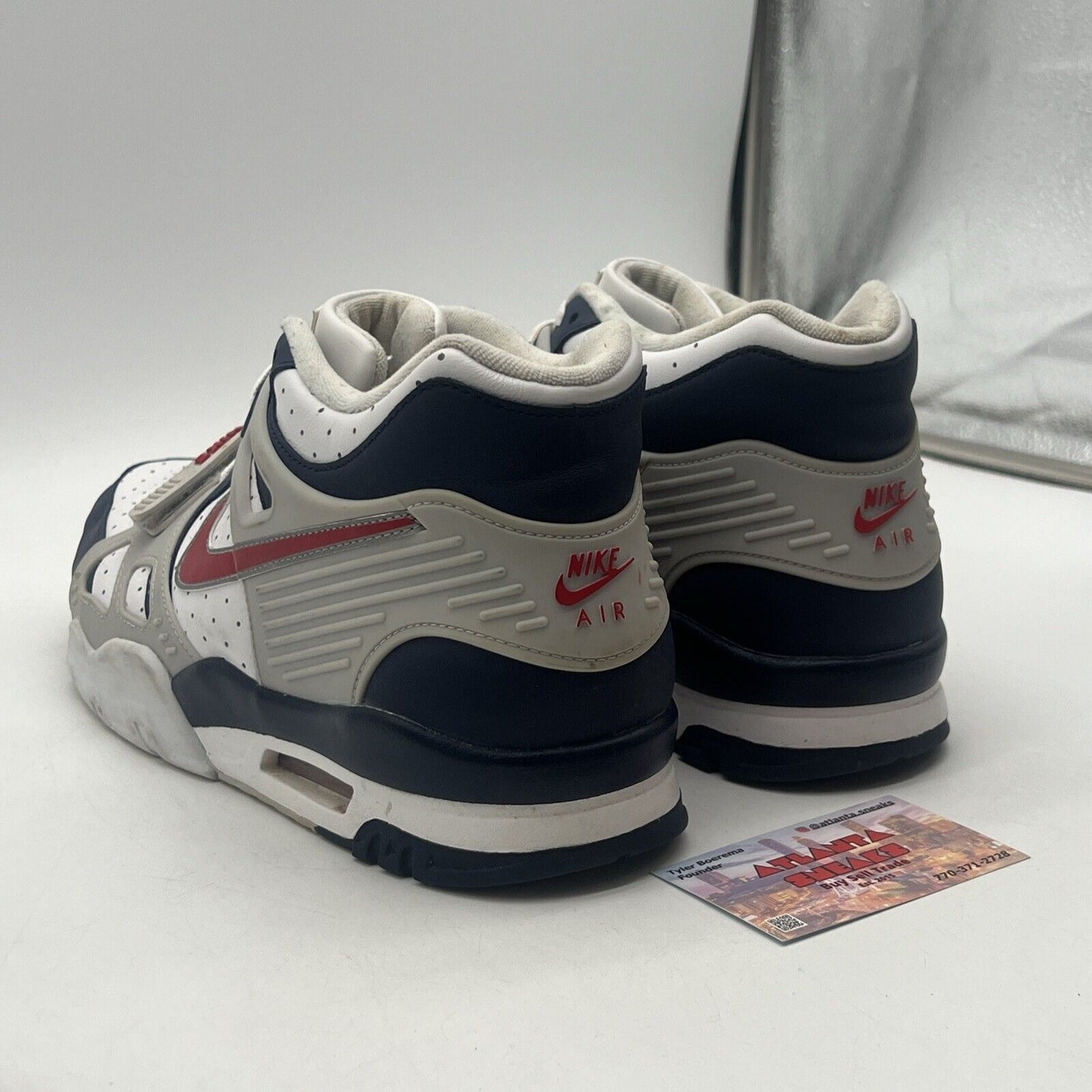 Size 13 - Nike Air Trainer 3 Retro USA White Red Grey Navy Leather CN0923-400