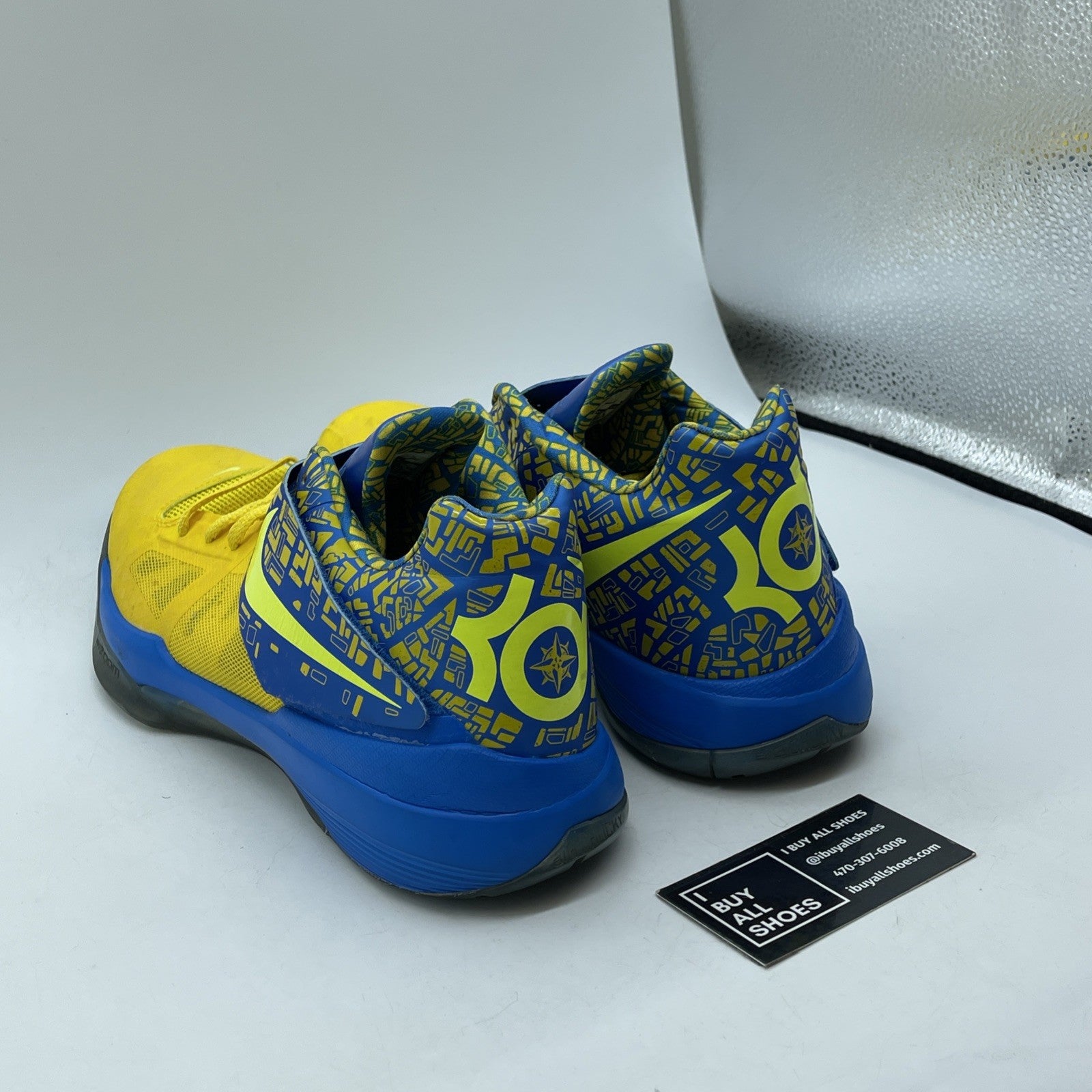 Size 13 - Nike Zoom KD 4 2012 Scoring Title Yellow Blue Leather (473679-703)