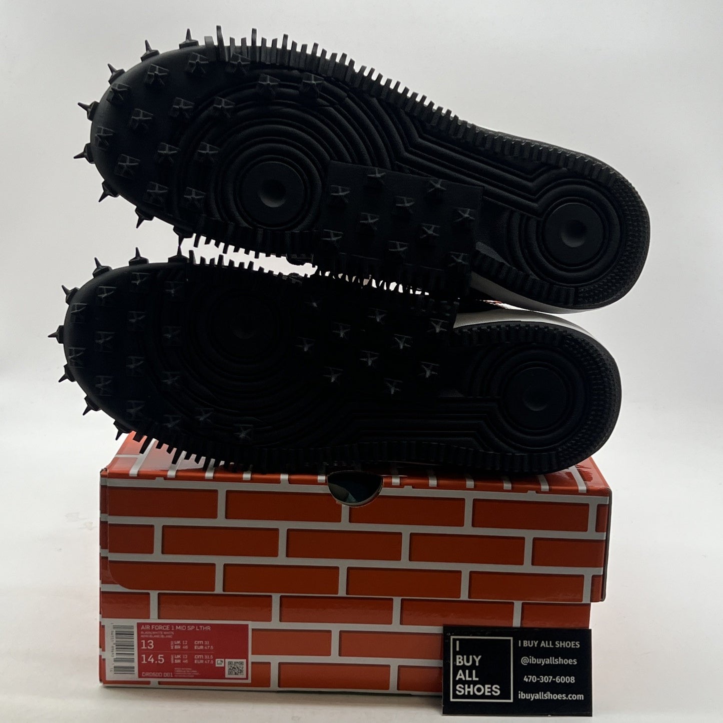 Size 13 - Nike Off-White x Air Force 1 SP Leather Mid Sheed (DR0500-001)