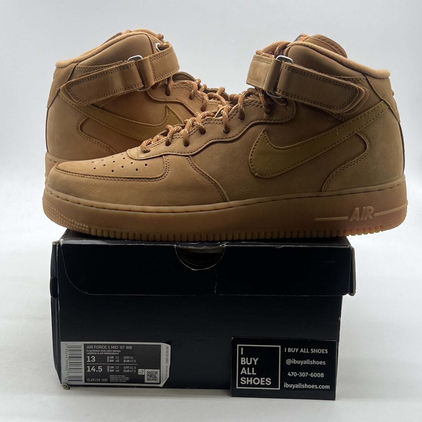 Size 13 - Nike Air Force 1 '07 Mid Flax (DJ9158-200)