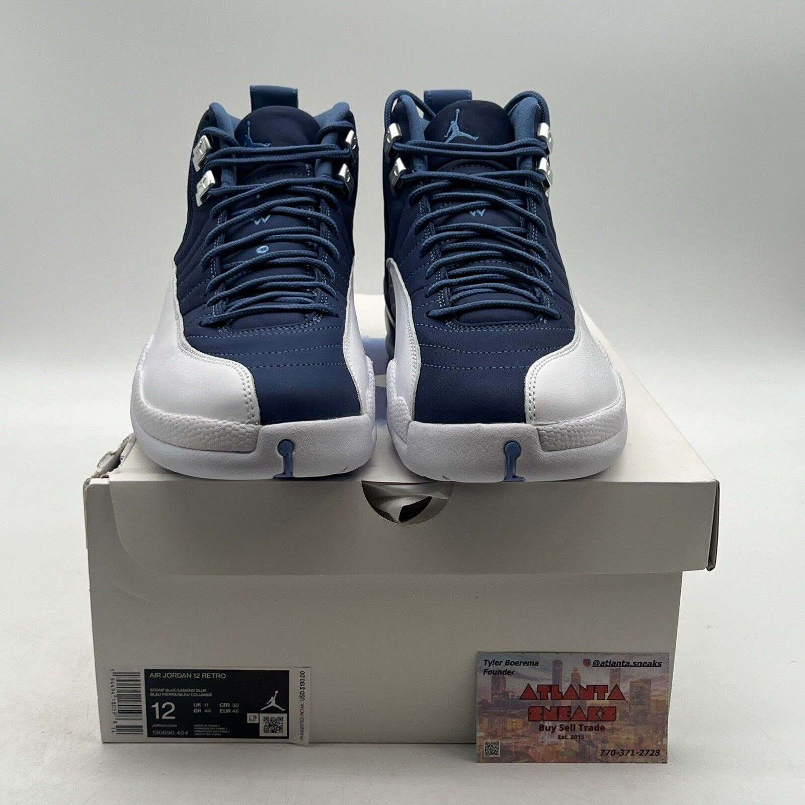 Size 12 - Jordan 12 Retro Indigo 2020 White Navy (130690-404)