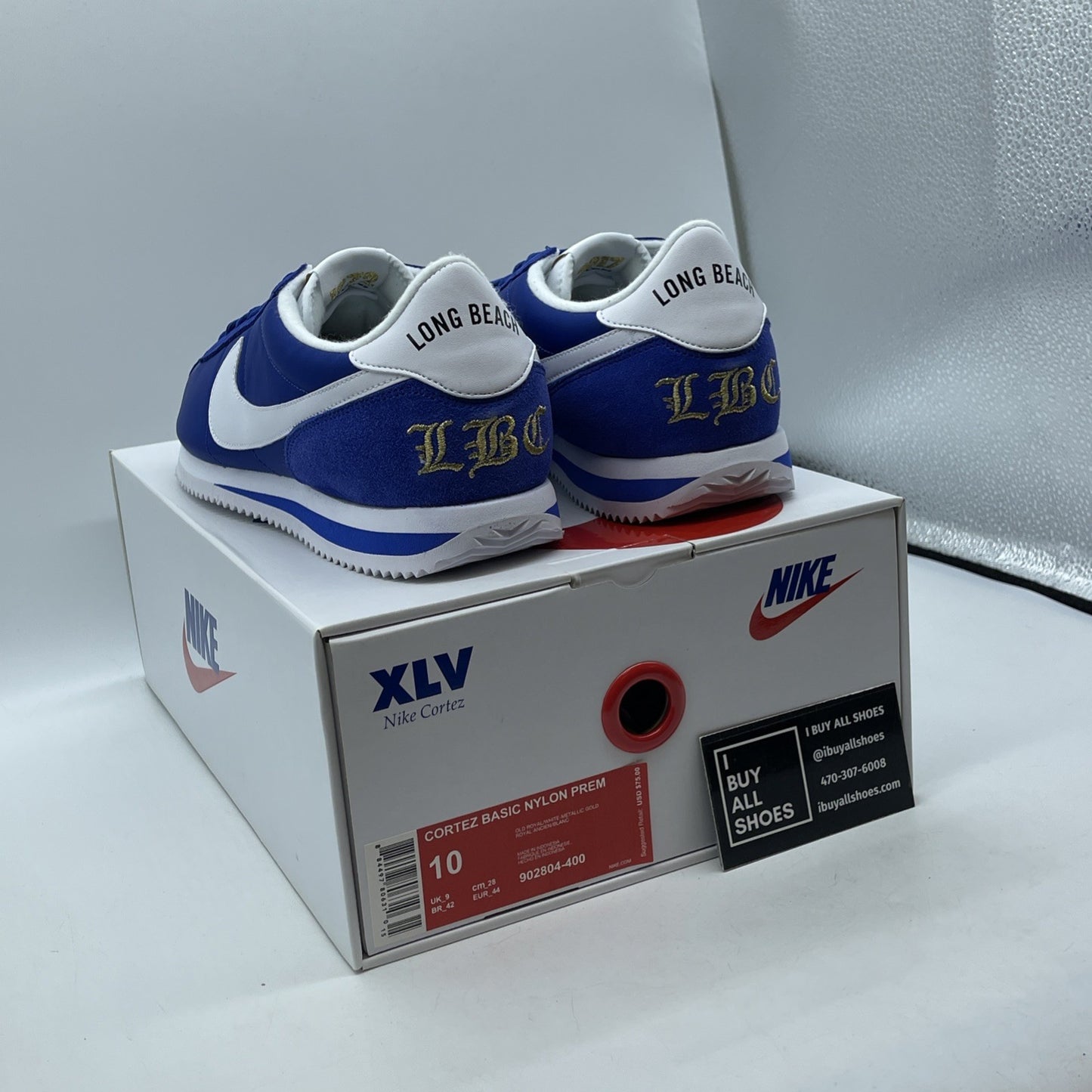 Size 10 - Nike Cortez Basic Nylon Long Beach Blue White Suede (902804-400)