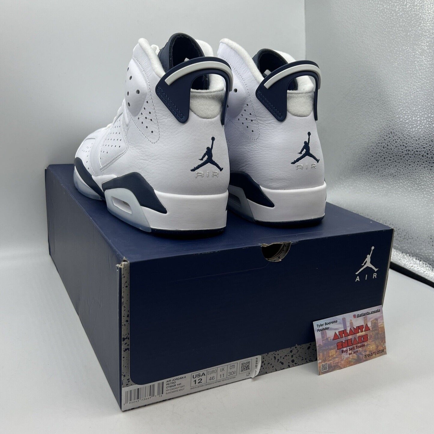 Size 12 - Jordan 6 Retro Midnight Navy Brand New Og All White