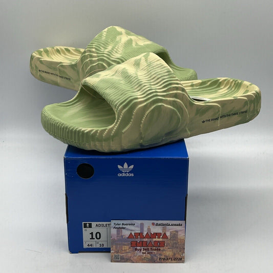 Adidas Originals Adilette 22 Magic Lime / Desert Sand GY1597 Size 10 Slides DS