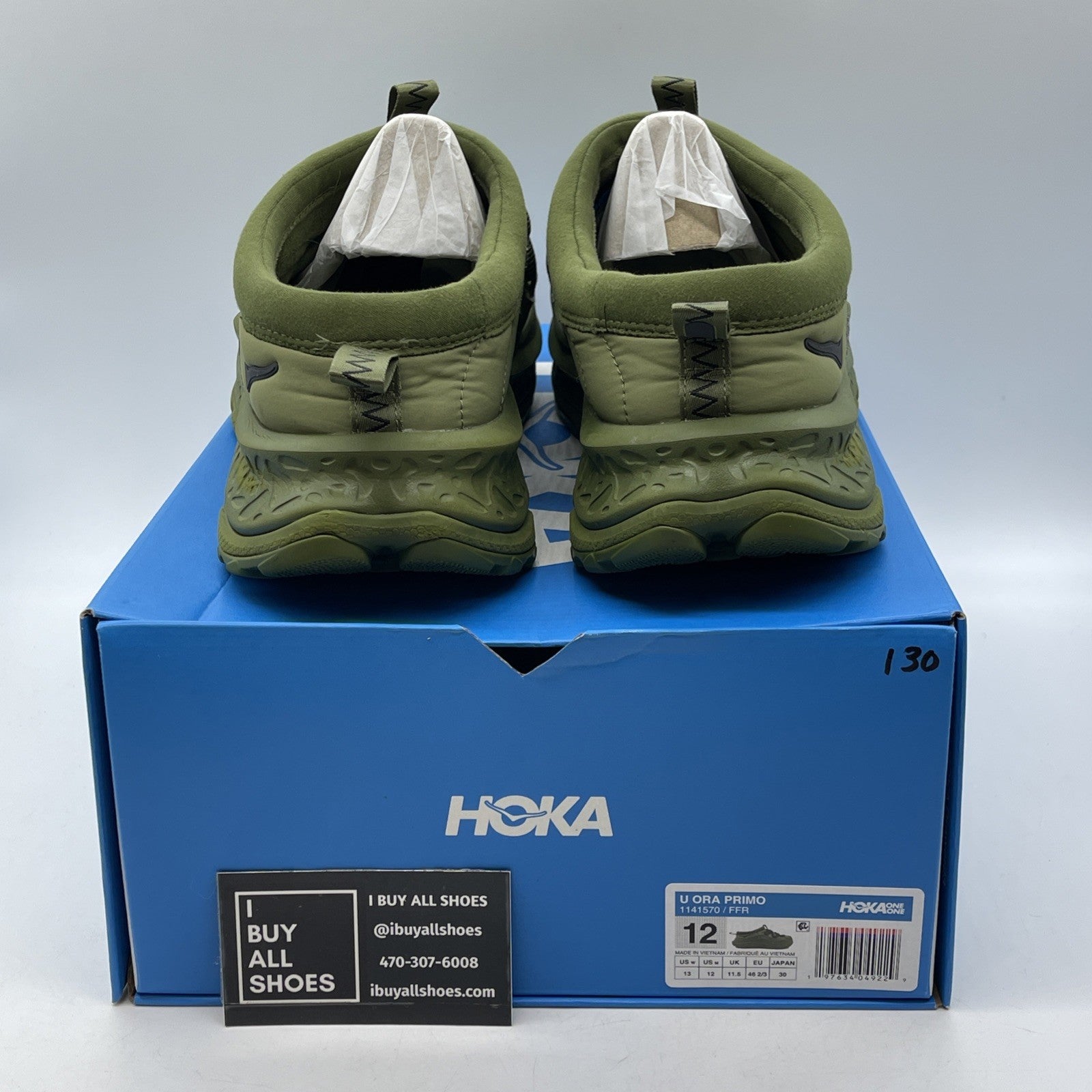 Size 12 - Limited edition Hoka One Ora Primo Olive Green Black (1141570)