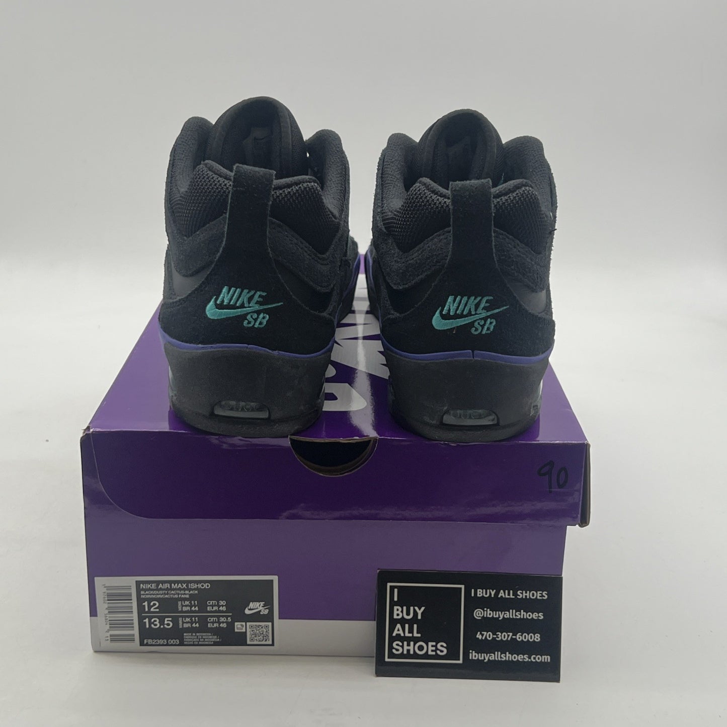 Size 12 - Nike Air Max Ishod Wair SB Black Grape (FB2393-003)