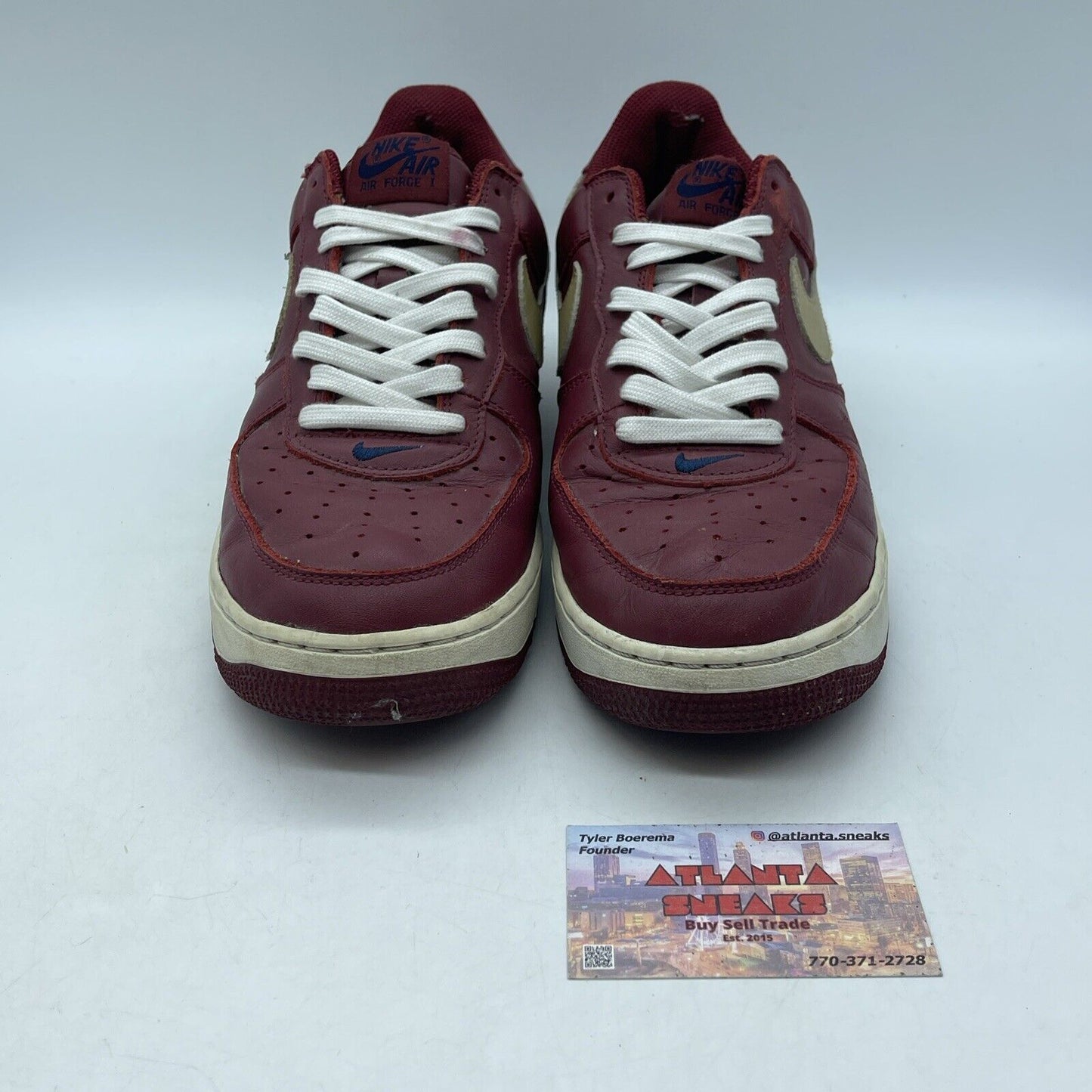 Size 10.5 - Nike Air Force 1 Low LeBron James White Red Leather (306353-671)