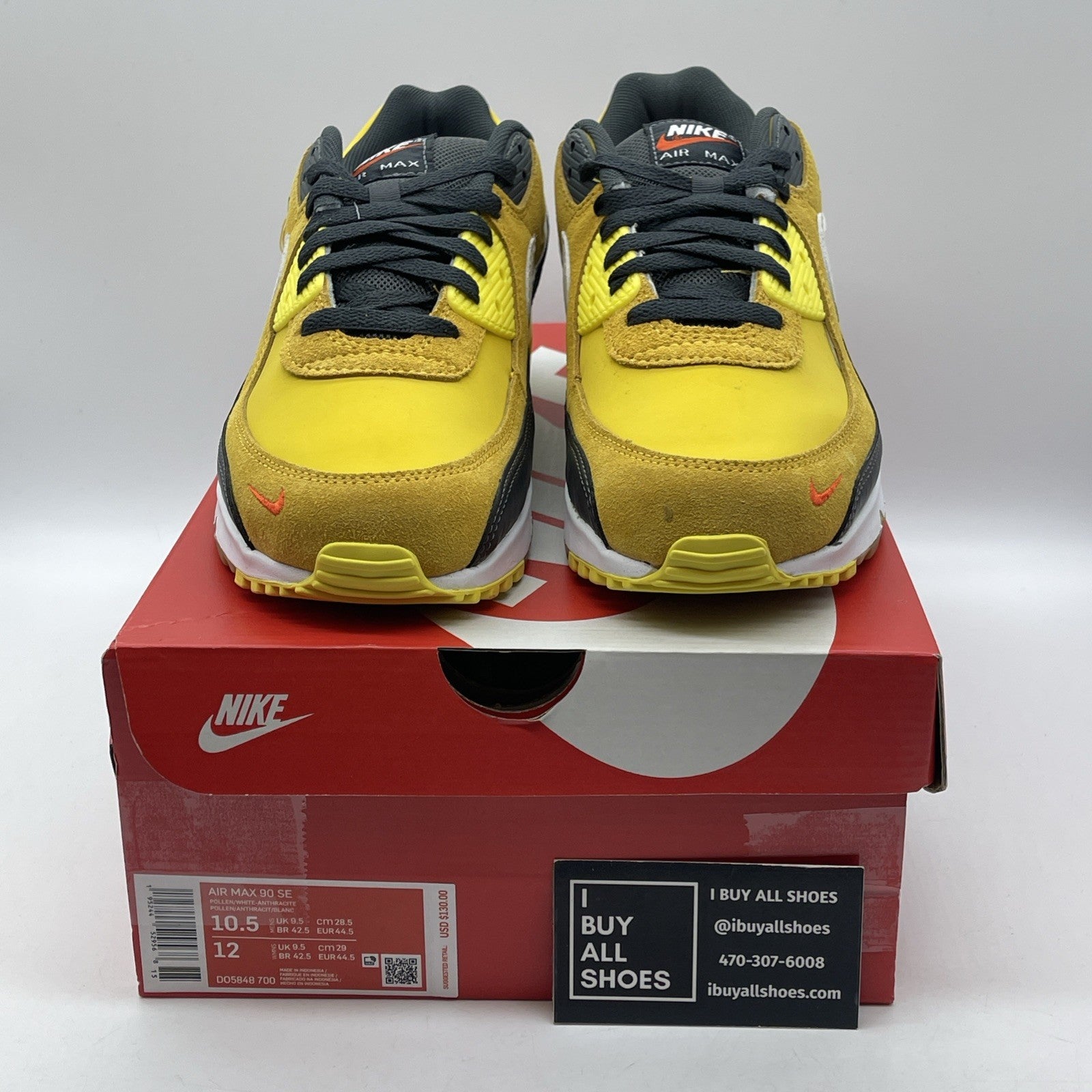 Size 10.5 - Nike Air Max 90 SE Go The Extra Smile Yellow Suede (DO5848-700)