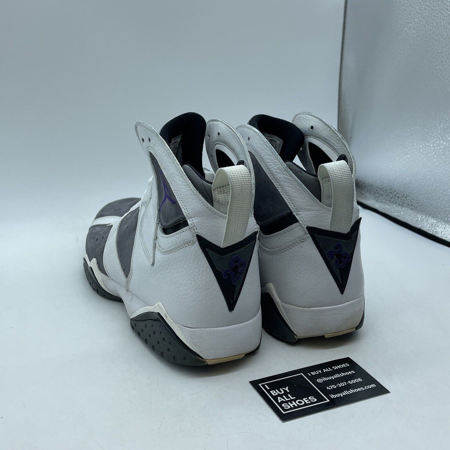 Size 12 - Air Jordan 7 Retro Flint Grey White Purple Suede leather (304775-151)
