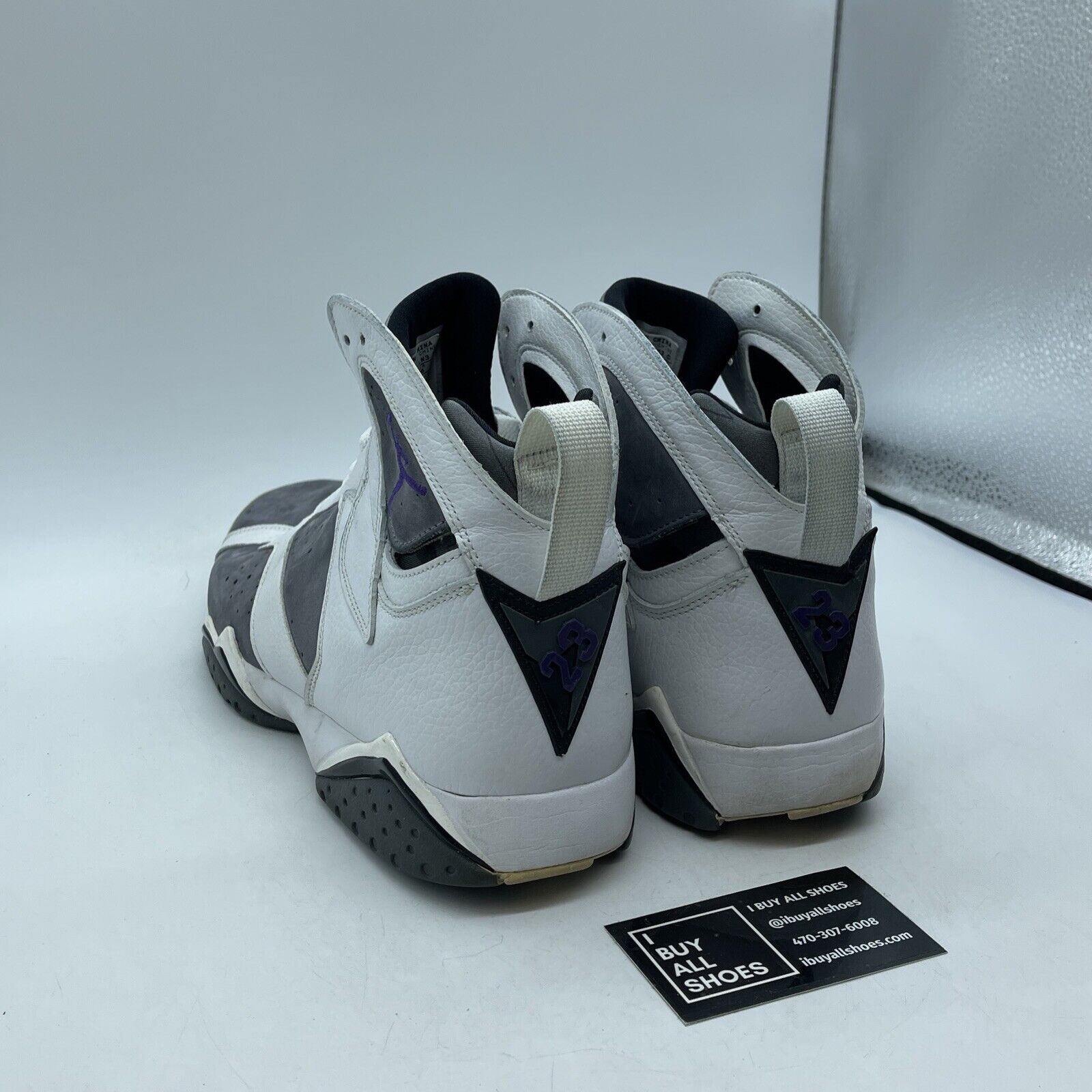 Size 12 - Air Jordan 7 Retro Flint Grey White Purple Suede leather (304775-151)