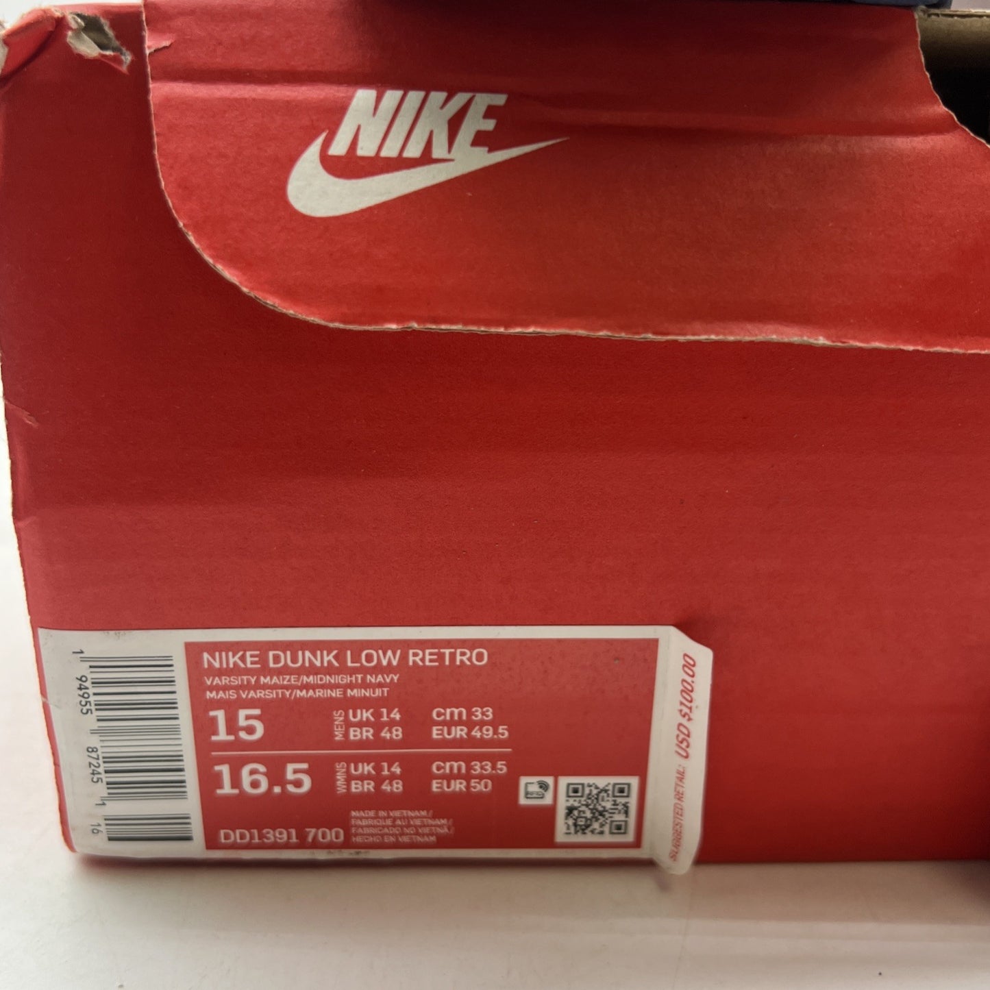 Size 15 - Nike Dunk Low Michigan 2021 (DD1391-700)
