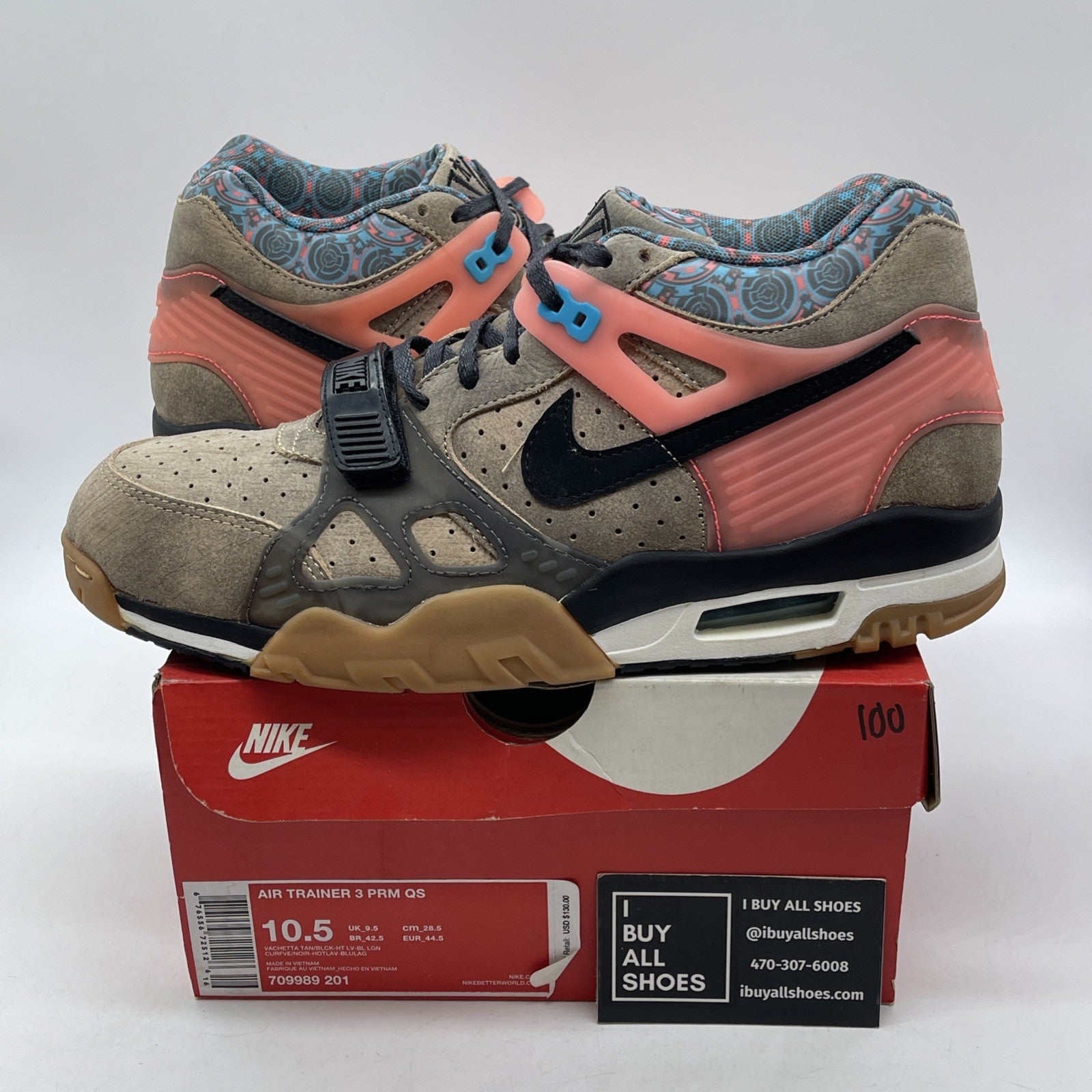 Size 10.5 - Nike Air Trainer 3 Premium Super Bowl Brown Suede (709989-201)