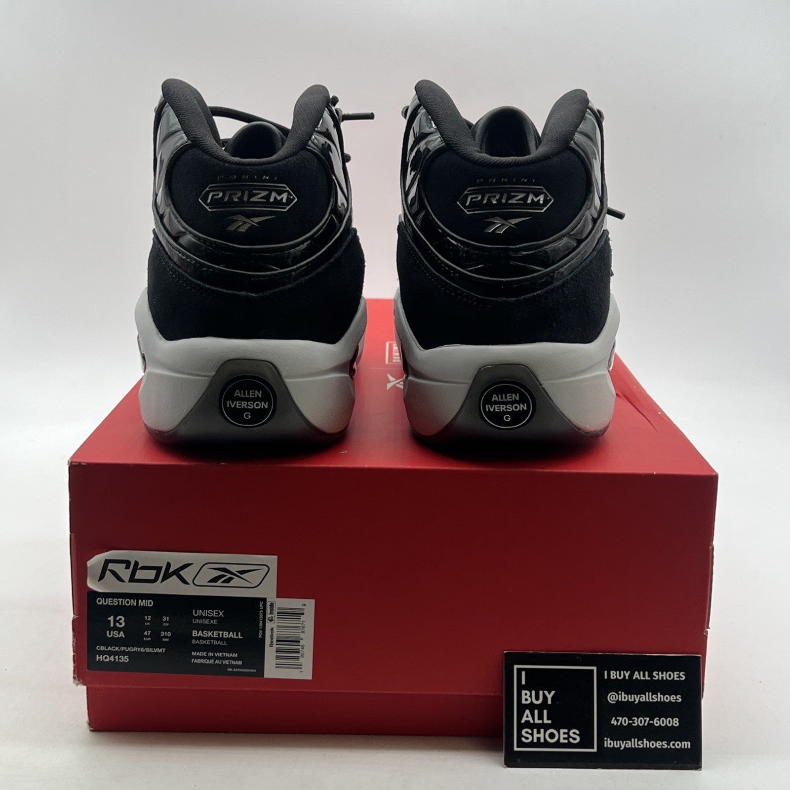 Size 13 - Reebok Panini x Question Mid Black Pulsar Prizm (HQ4135)