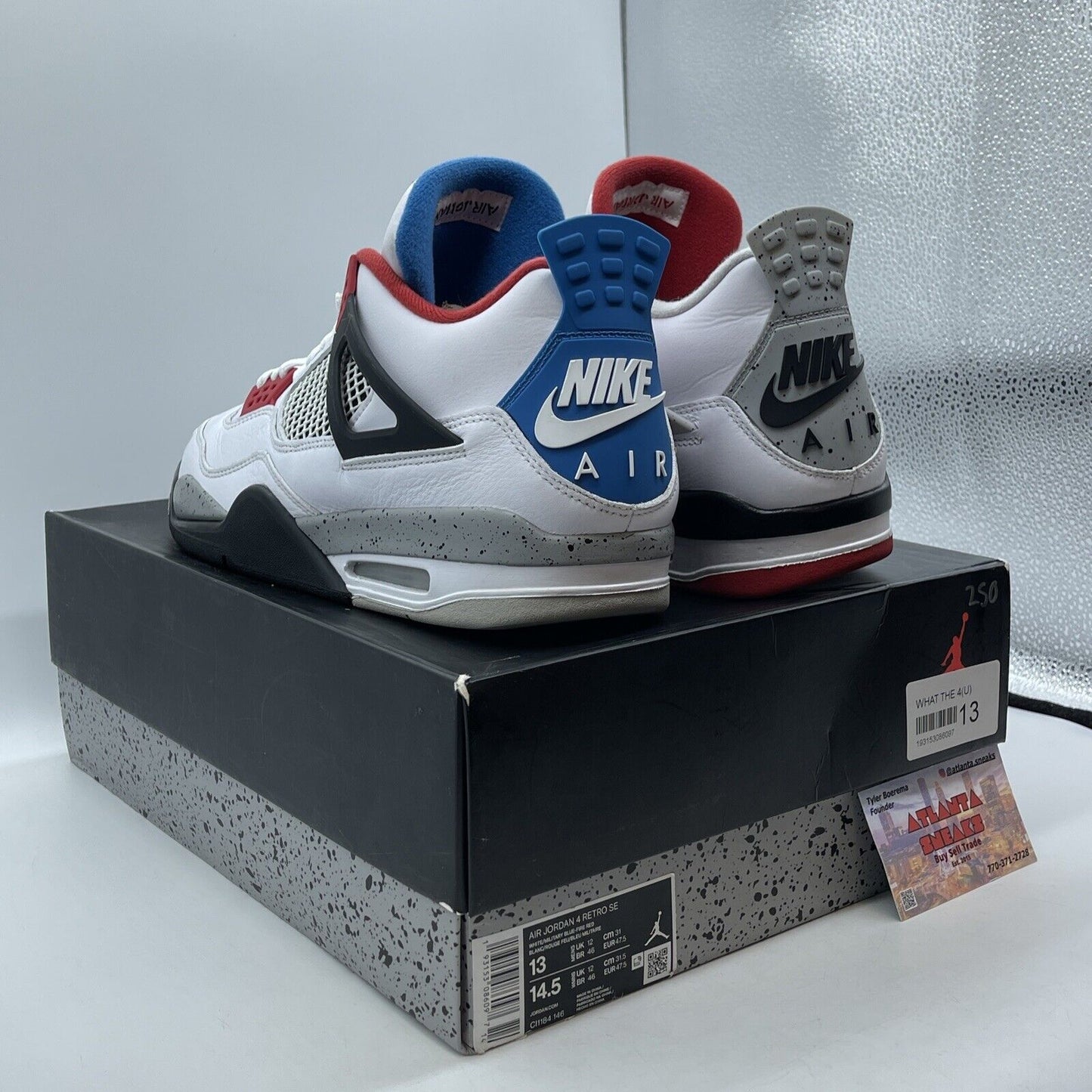 Size 13 - Jordan 4 Retro SE Mid What The 4 Blue Red Black White (CI1184-146)