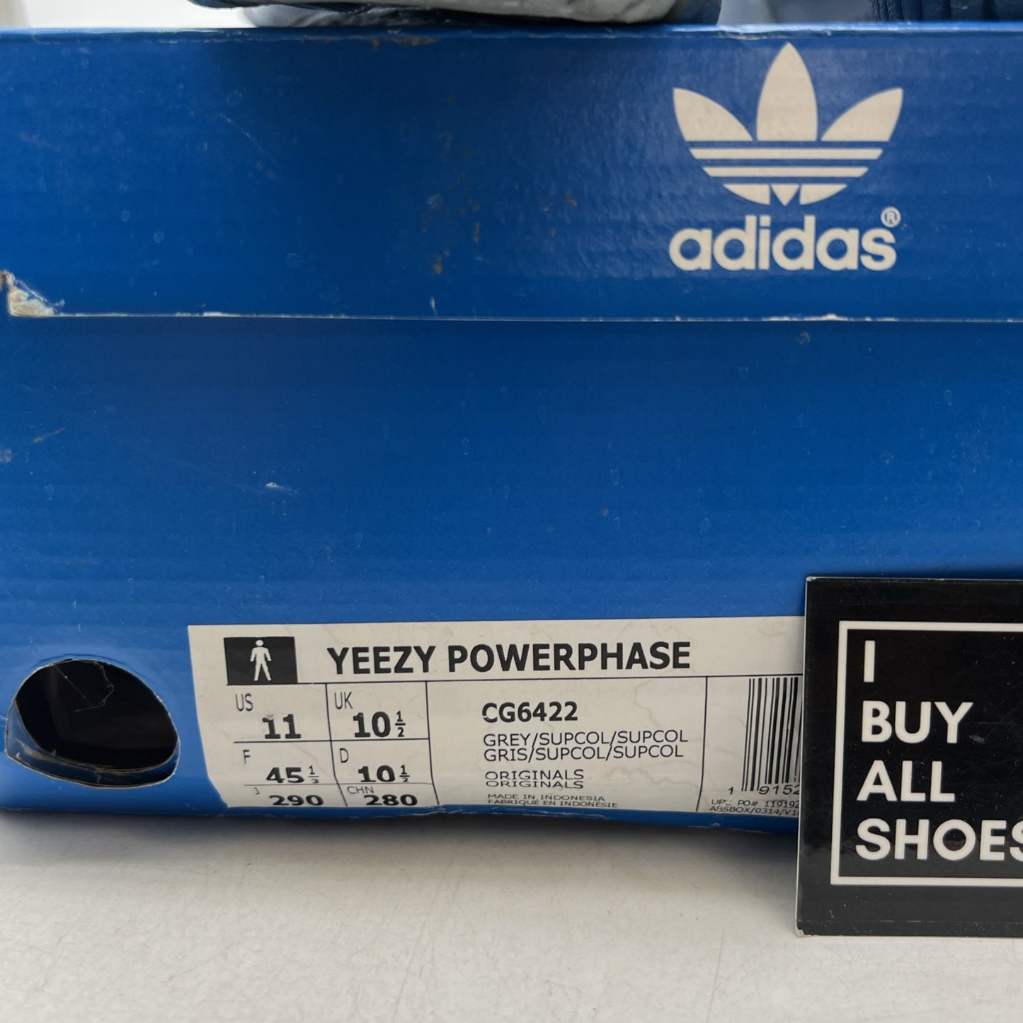 Size 11 - adidas Yeezy PowerPhase Calabasas Grey (CG6422)