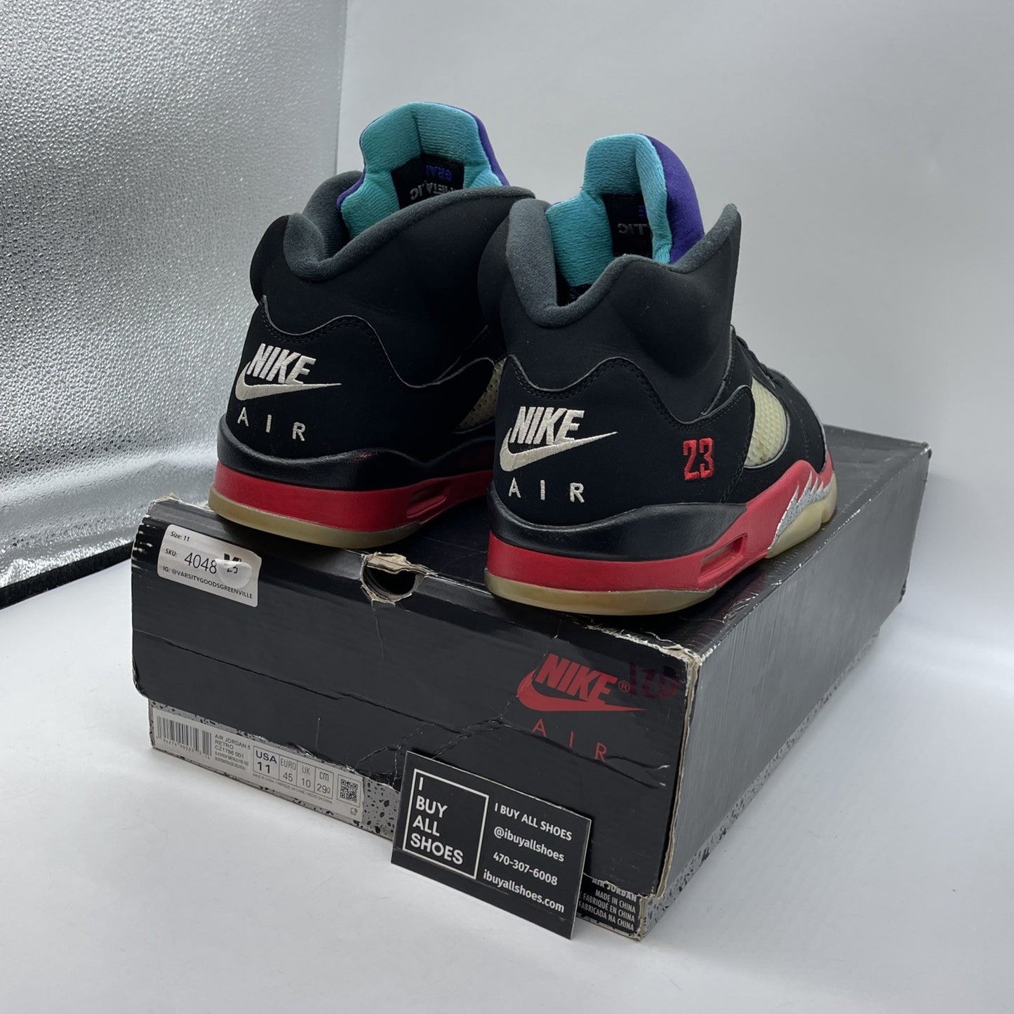 Size 11 - Jordan 5 Retro Top 3 Black 2020 Red Purple Suede (CZ1786-001)