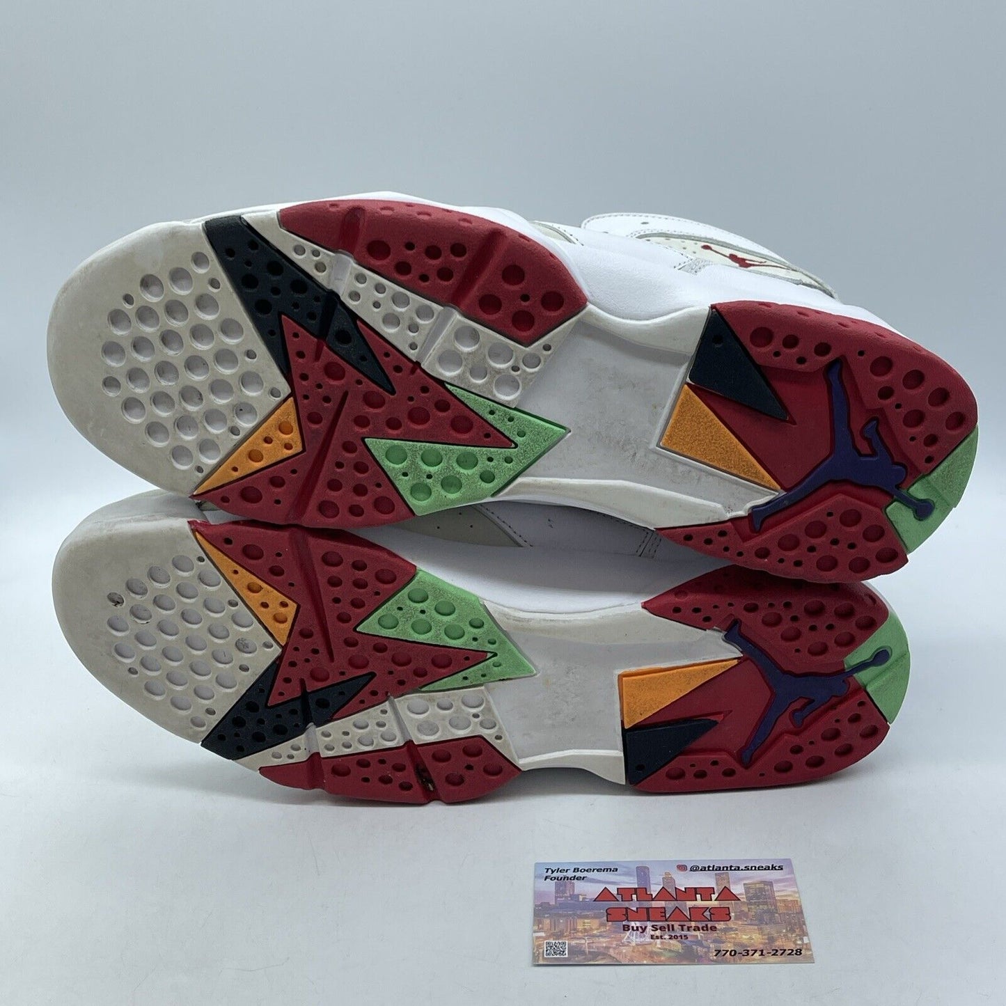 Size 11.5 - Air Jordan 7 Retro 2015 Hare White Red Purple Green (304775-125)