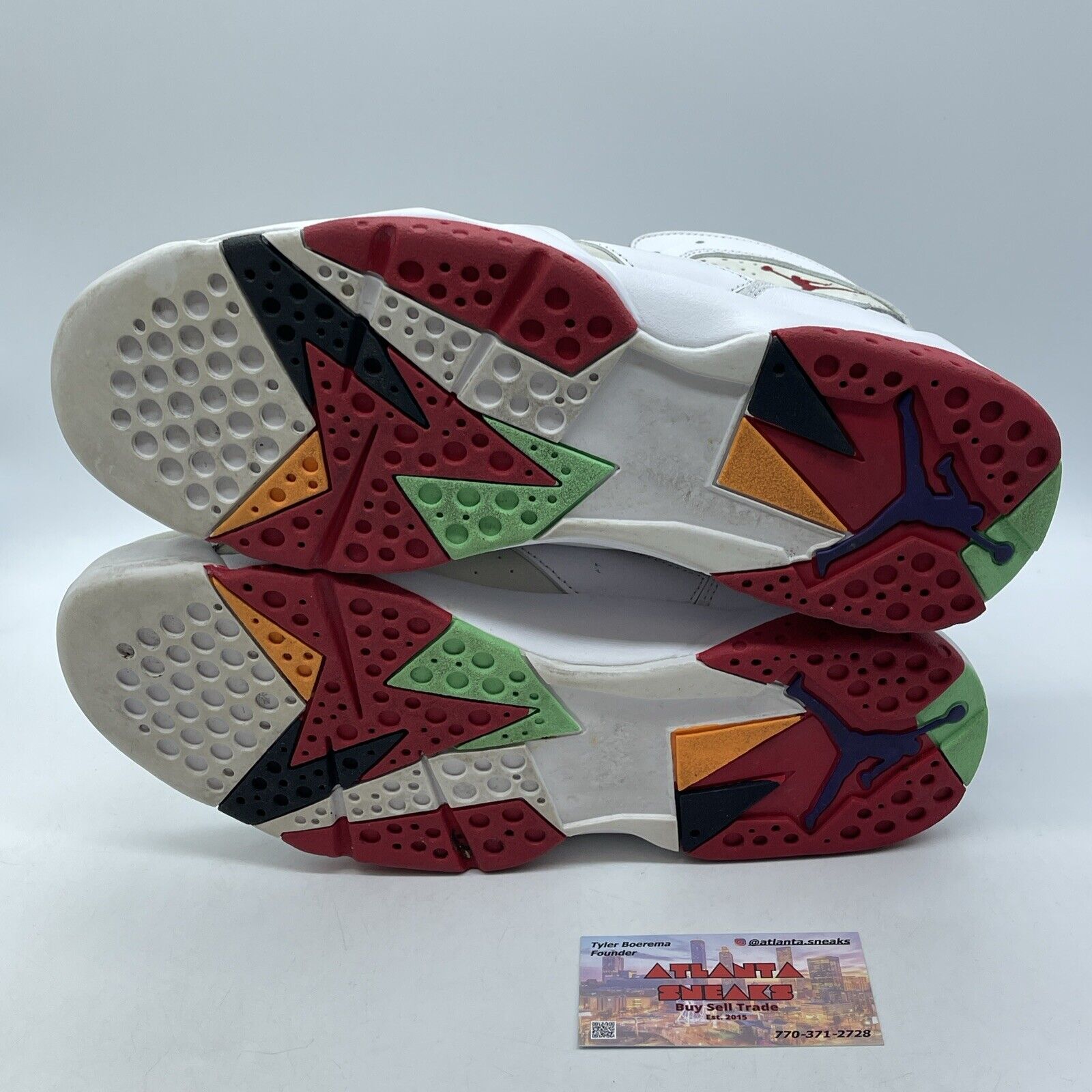 Size 11.5 - Air Jordan 7 Retro 2015 Hare White Red Purple Green (304775-125)