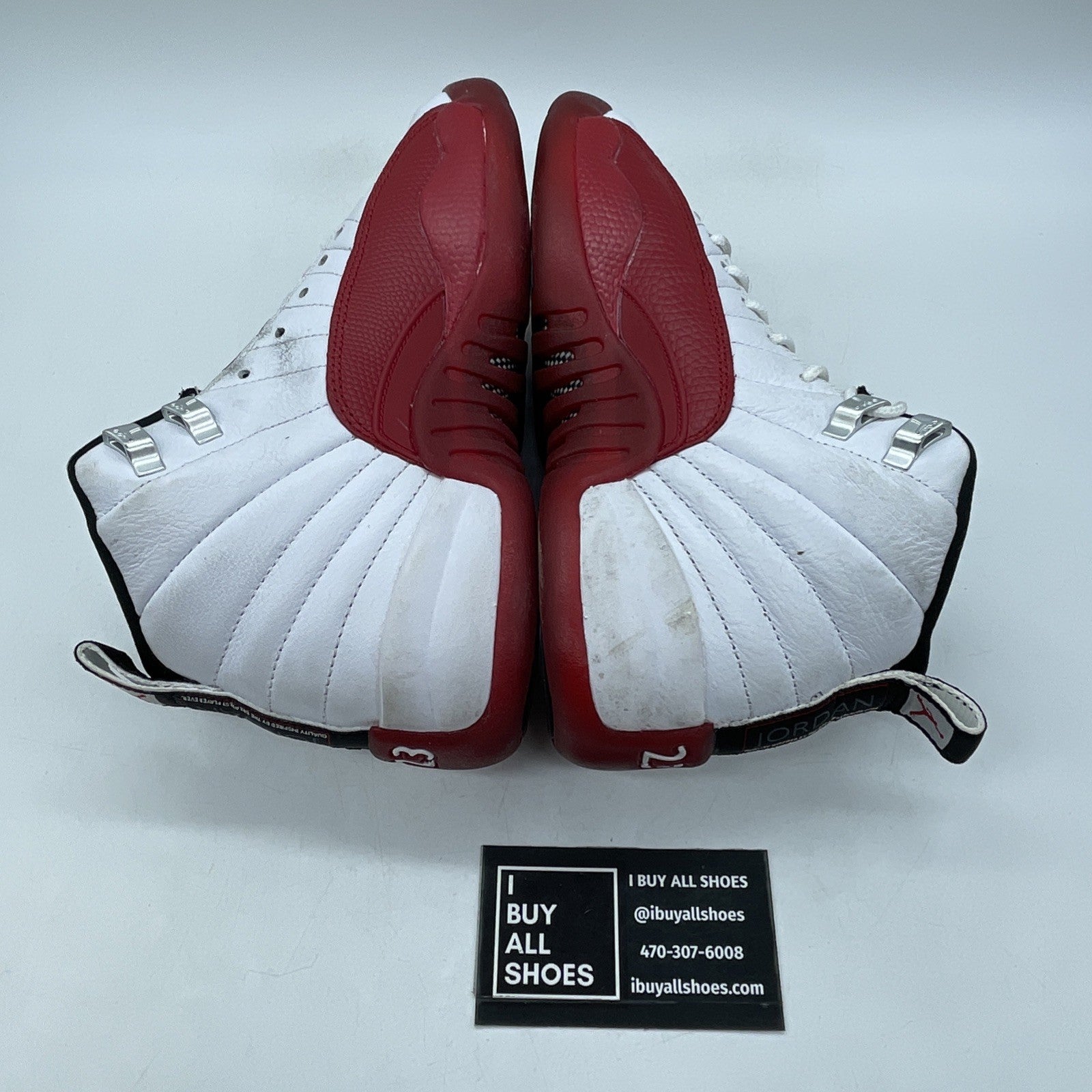 Size 4.5Y (GS) - Air Jordan 12 Retro Mid Cherry White Leather (153265-116)