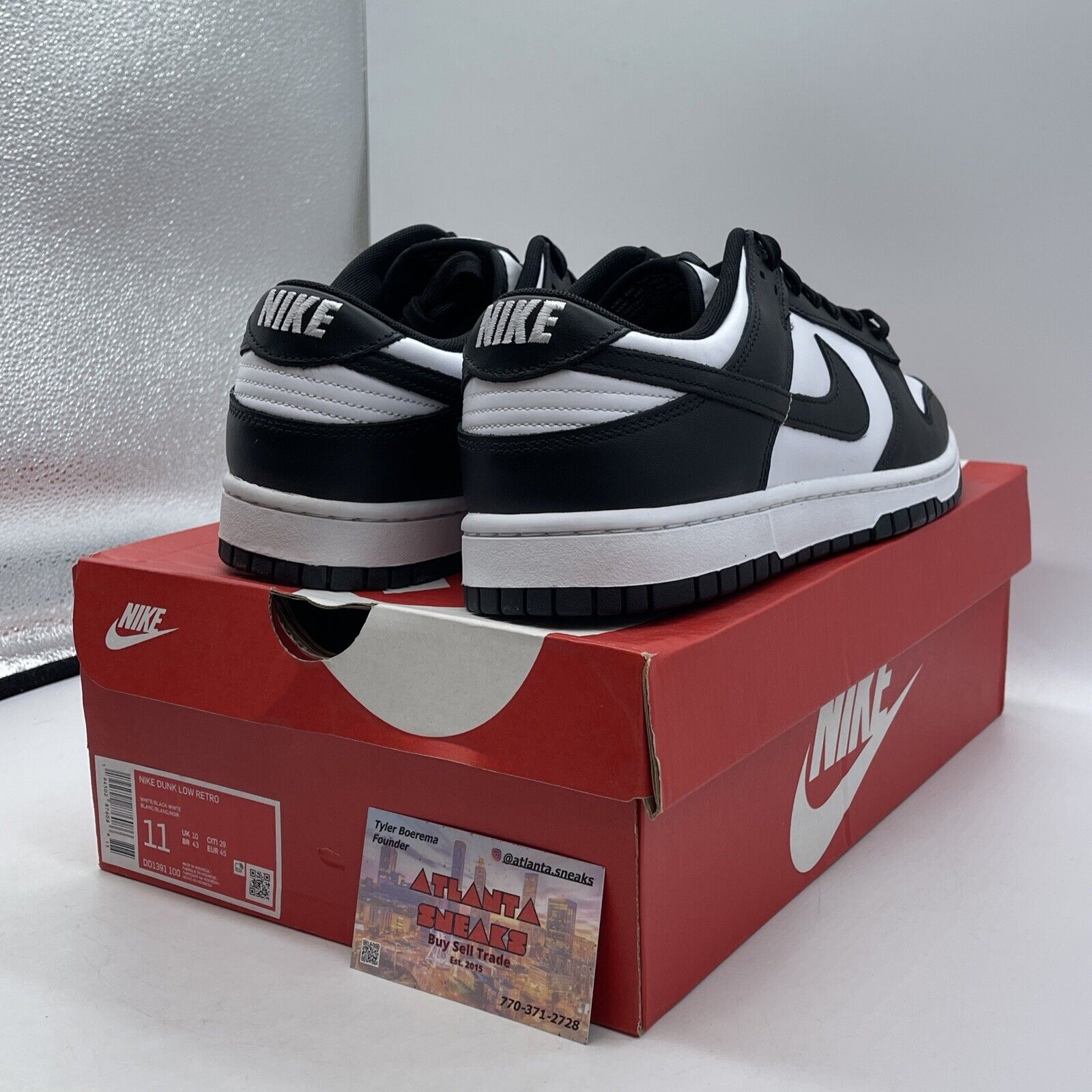 Size 11 - Nike Dunk Low Black White Leather (DD1391-100)