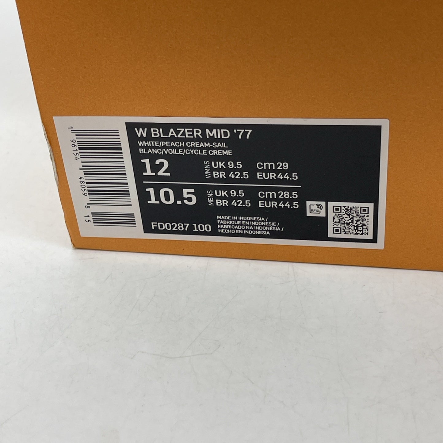 Size 13W - Nike Blazer '77 Mid White Peach (FD0287-100)