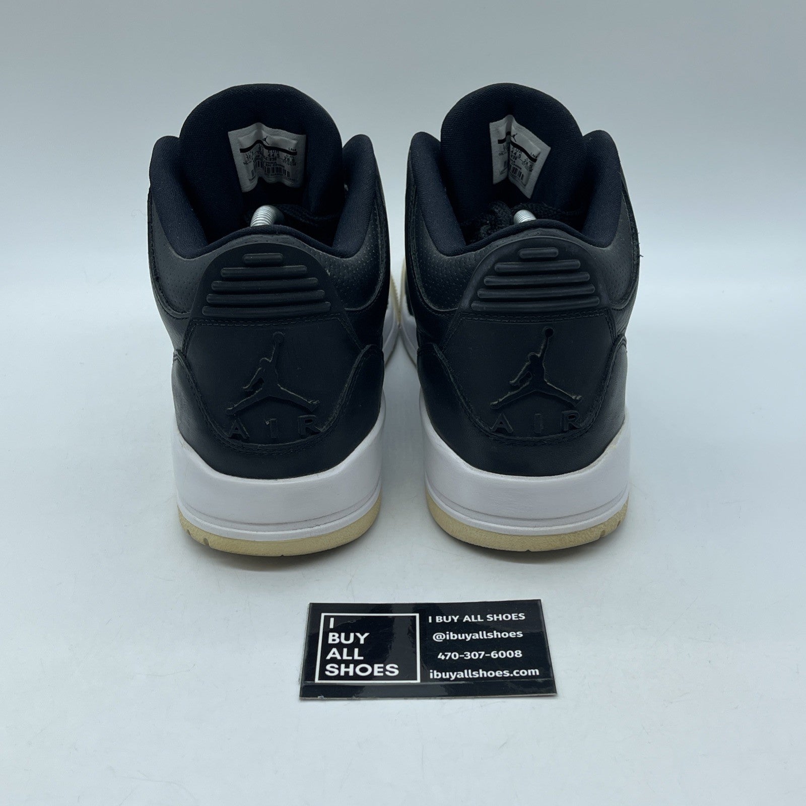 Size 10.5 - Air Jordan 3 Retro Cyber Monday Black Leather (136064-020)