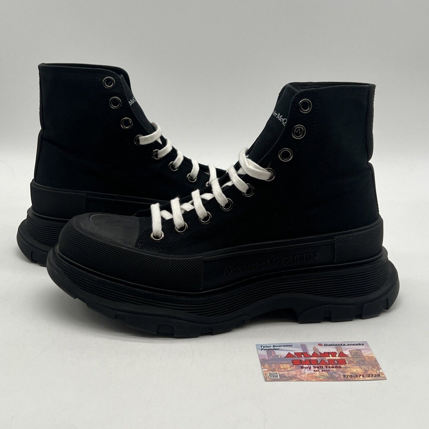 Size 41 EU/8US Alexander McQueen Tread Slick Exaggerated-Sole Sneaker Boots