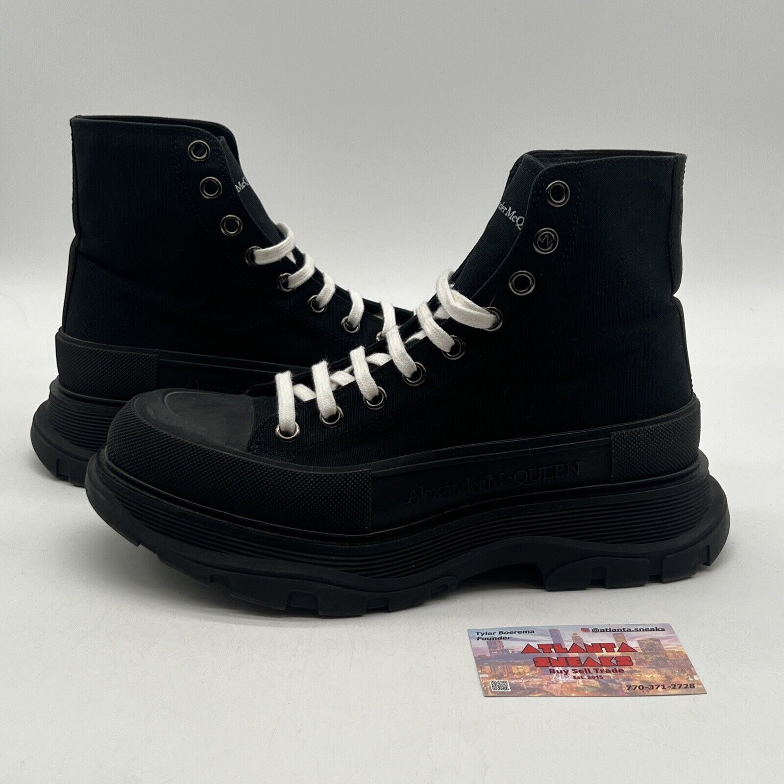 Size 41 EU/8US Alexander McQueen Tread Slick Exaggerated-Sole Sneaker Boots