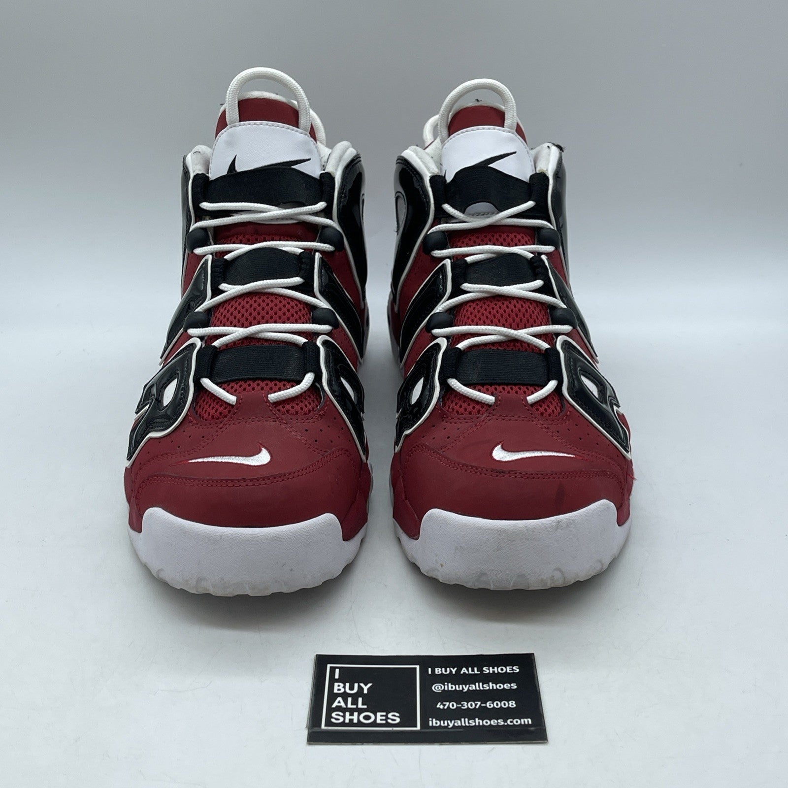Size 12 - Nike Air More Uptempo Bulls Red Black Suede Leather (921948-600)
