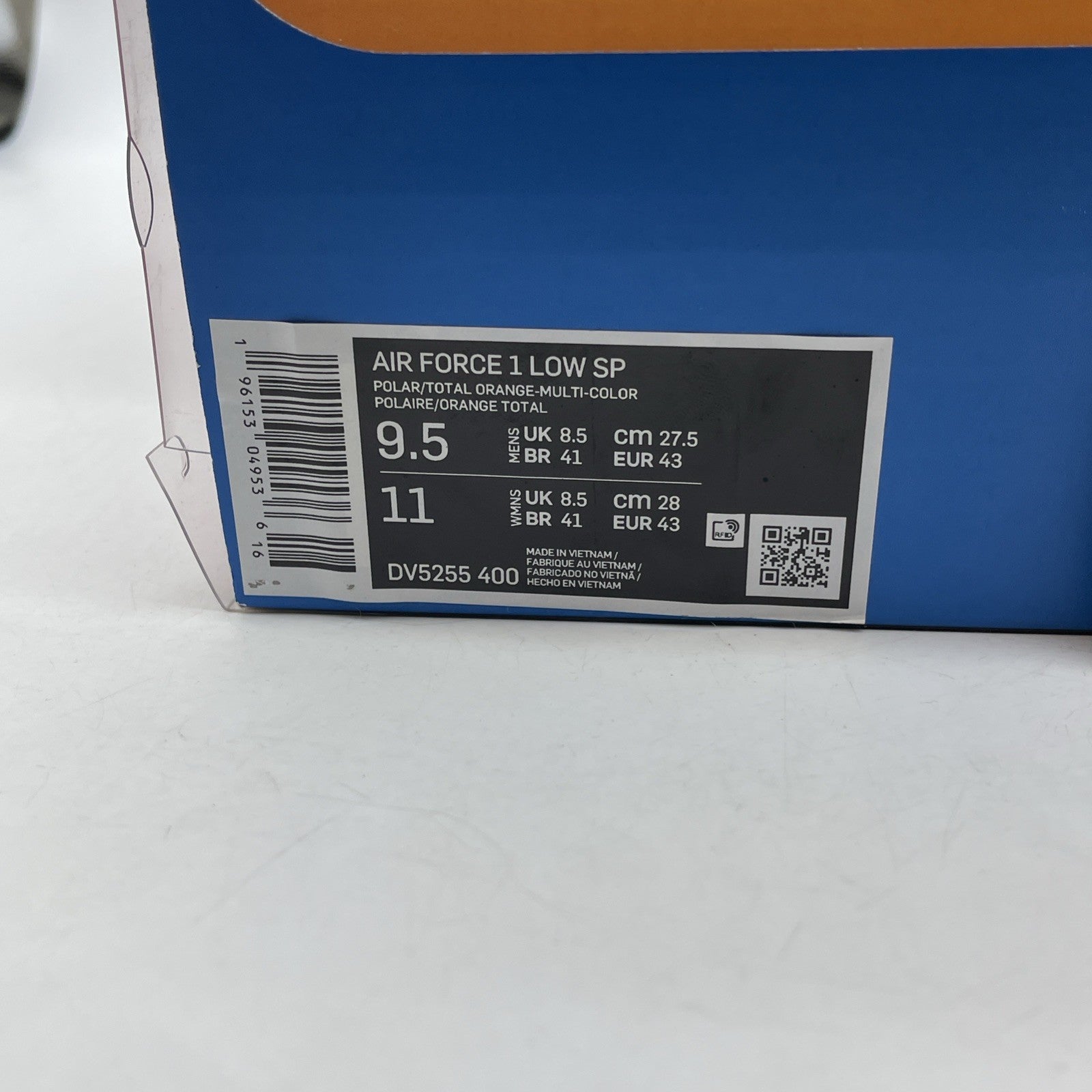 Size 9.5 - Nike Undefeated x Air Force 1 Low Total Orange Leather (DV5255-400)
