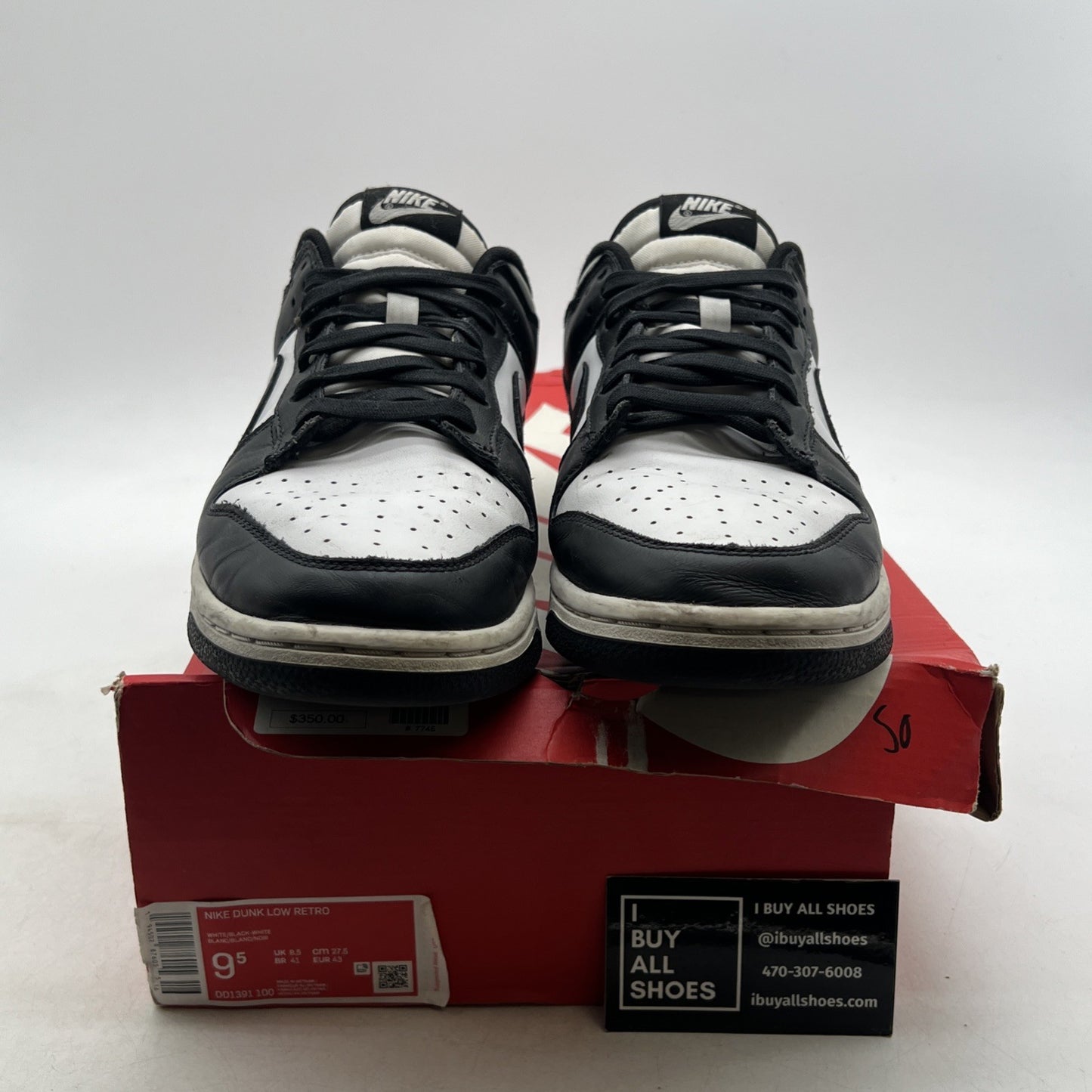 Size 9.5 - Nike Dunk Low Black White (DD1391-100)