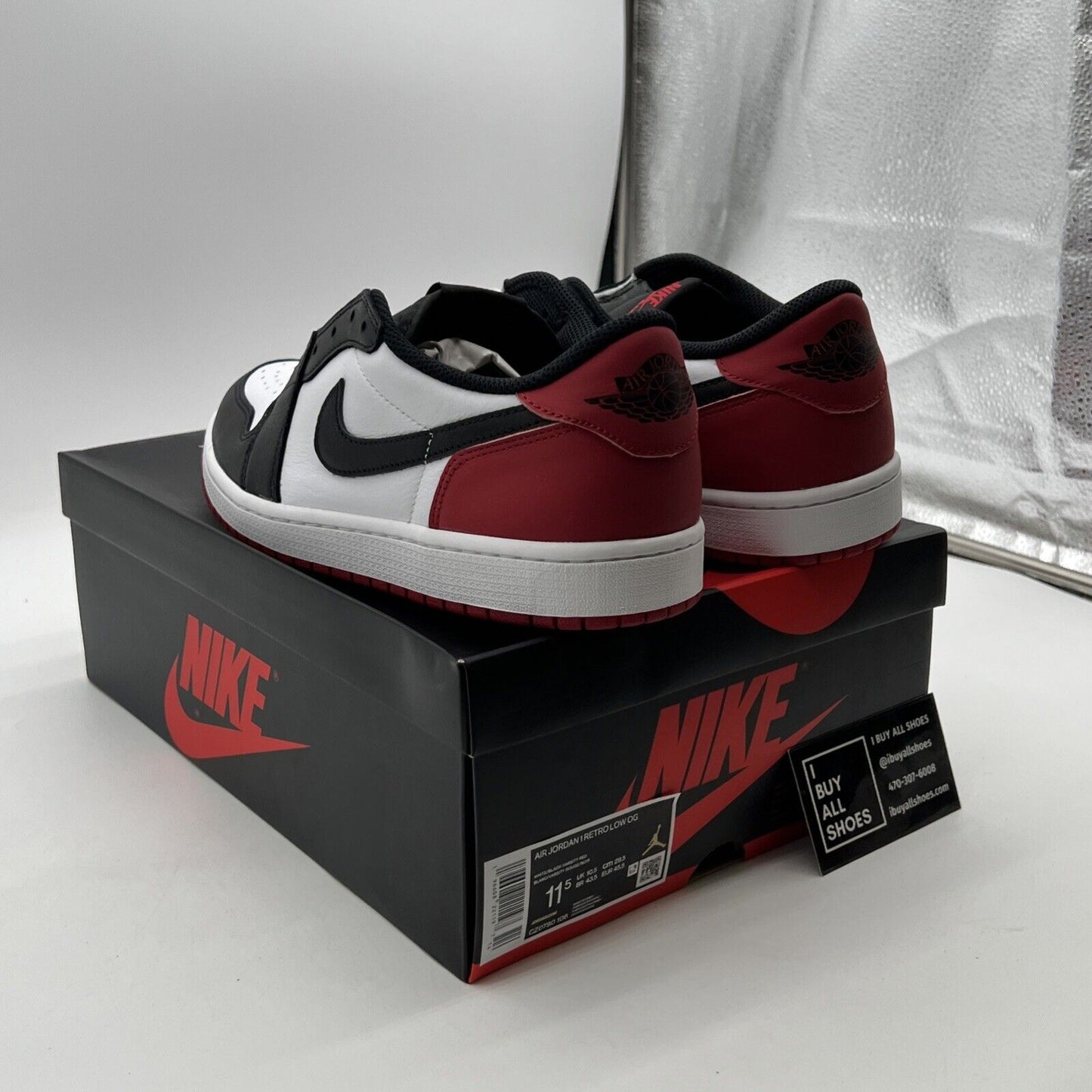 Size 11.5 - Air Jordan 1 Retro OG Low Black Toe (CZ0790-106)