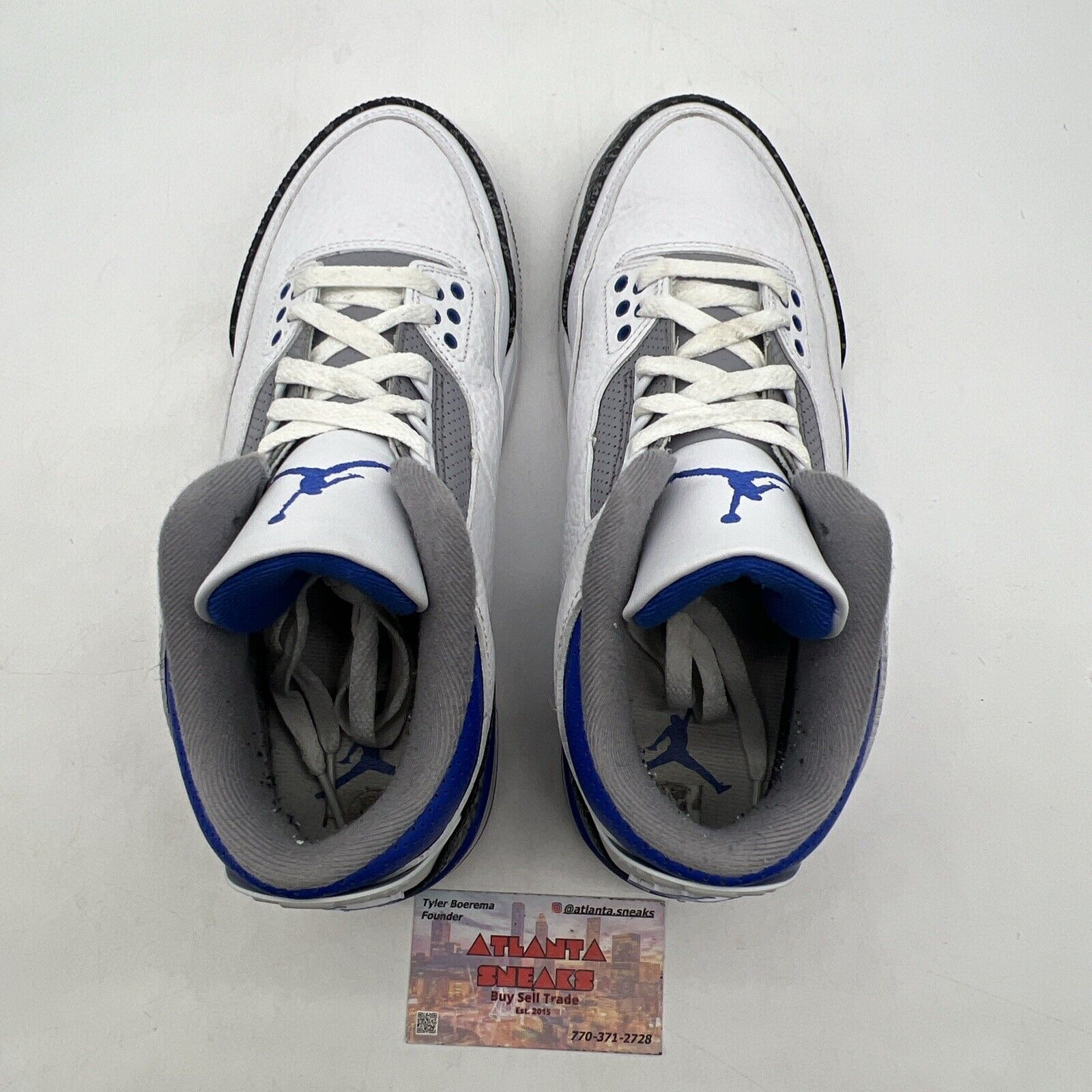 Size 8.5 - Jordan 3 Retro Mid Racer Blue White Black Grey Leather (CT8532-145)