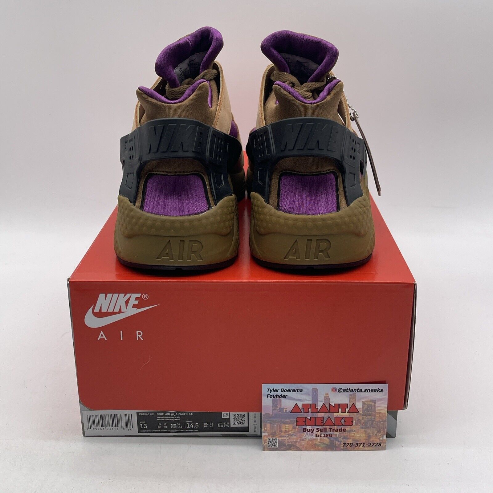 Size 13 - Nike Air Huarache LE Praline Brown Black Suede Leather (DH8143-201)