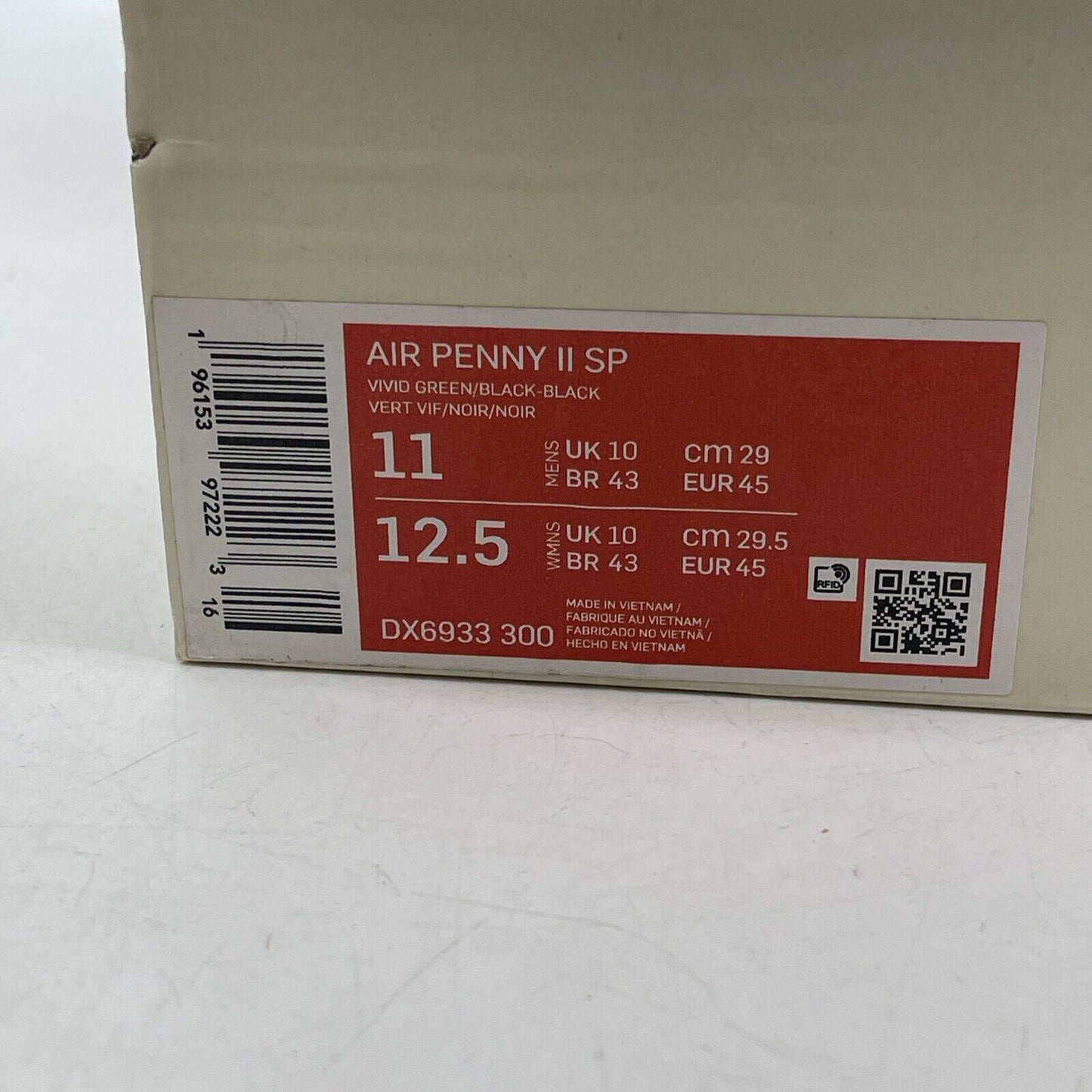 Size 11 - Nike Stussy x Air Penny 2 Vivid Green Black Suede Leather (DX6933-300)