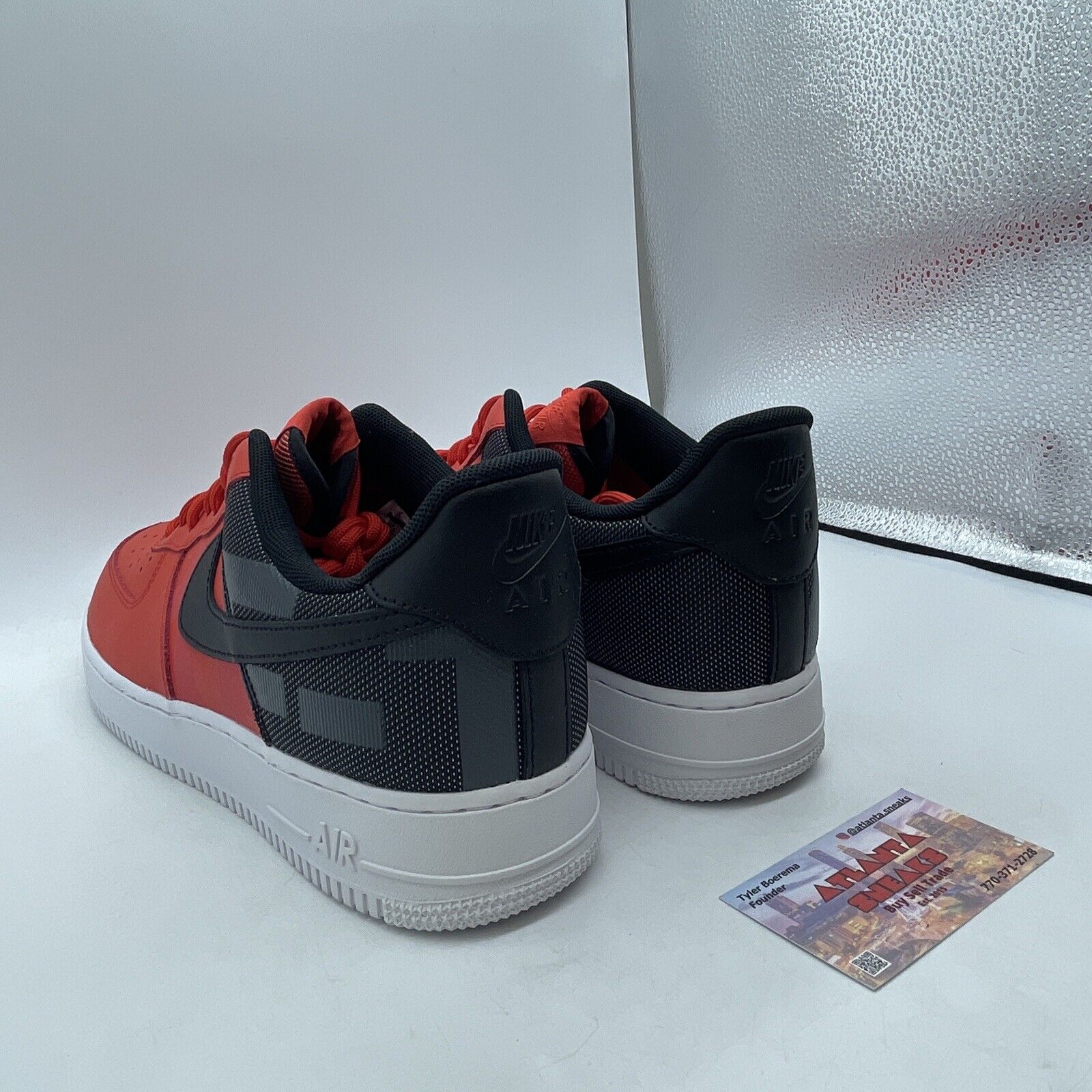 Size 11.5 - Nike Air Force 1 '07 Low Habanero Red Black Leather (AV8362-600)
