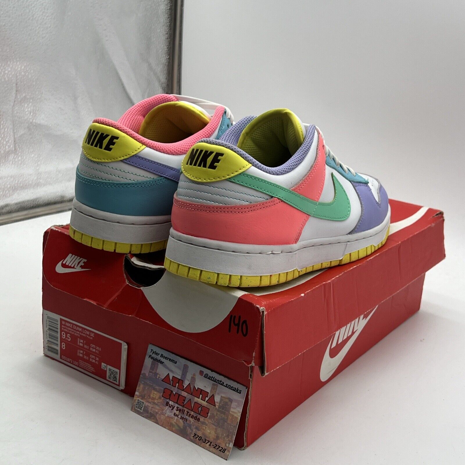 Size 9.5 - Nike Dunk SE Low Candy W White Pink Purple Leather (DD1872-100)