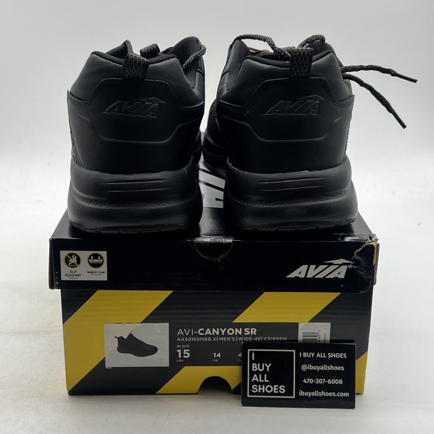Size 15 - Avia Avi-Canyon SR - (Work-Slip Resistant) (AA50169MBBX) - 4E WIDE -