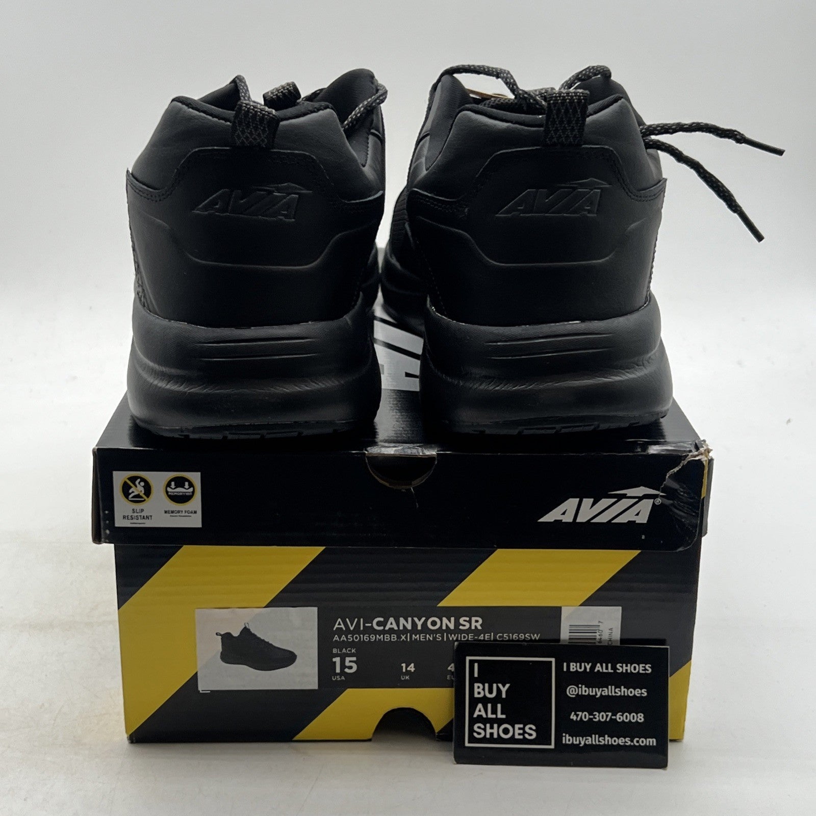 Size 15 - Avia Avi-Canyon SR - (Work-Slip Resistant) (AA50169MBBX) - 4E WIDE -