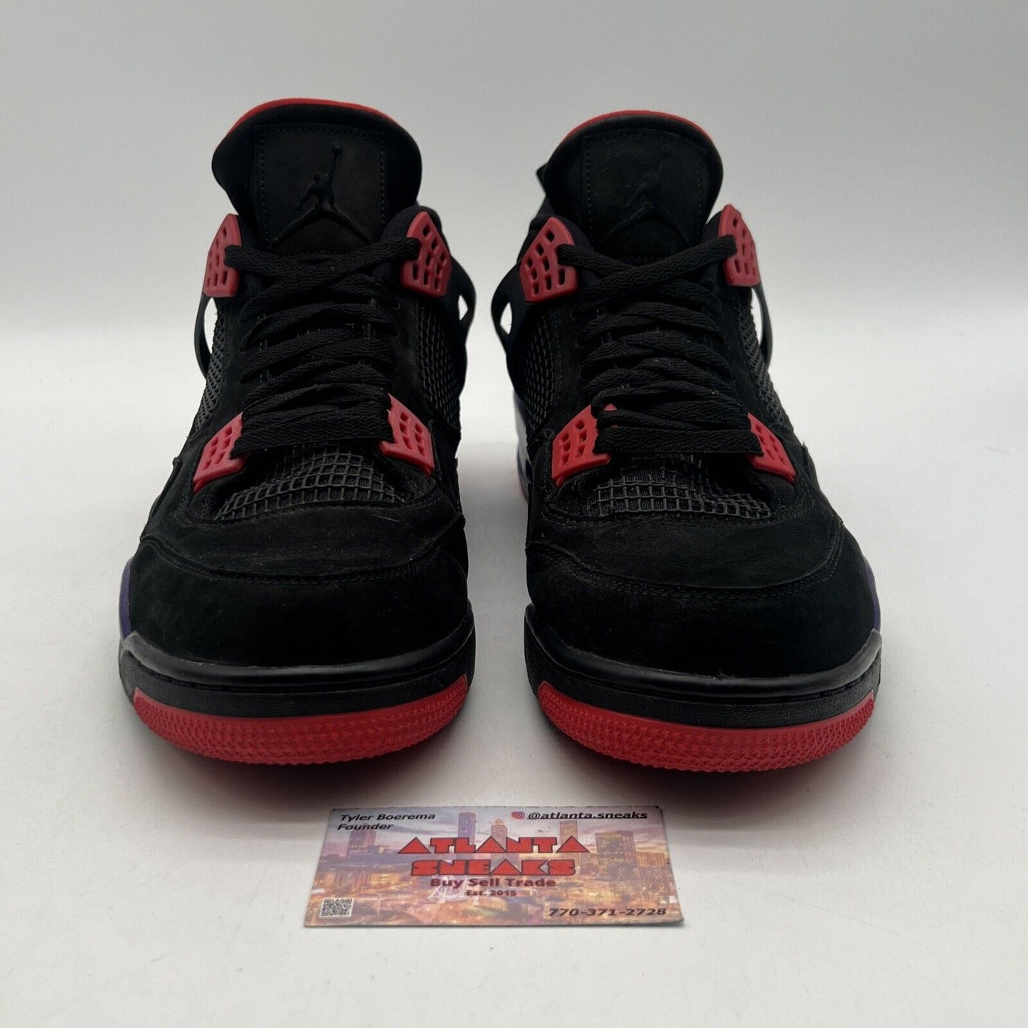 Size 13 - Jordan 4 Retro NRG Raptors 2018 Black Red Purple Suede (AQ3816-065)