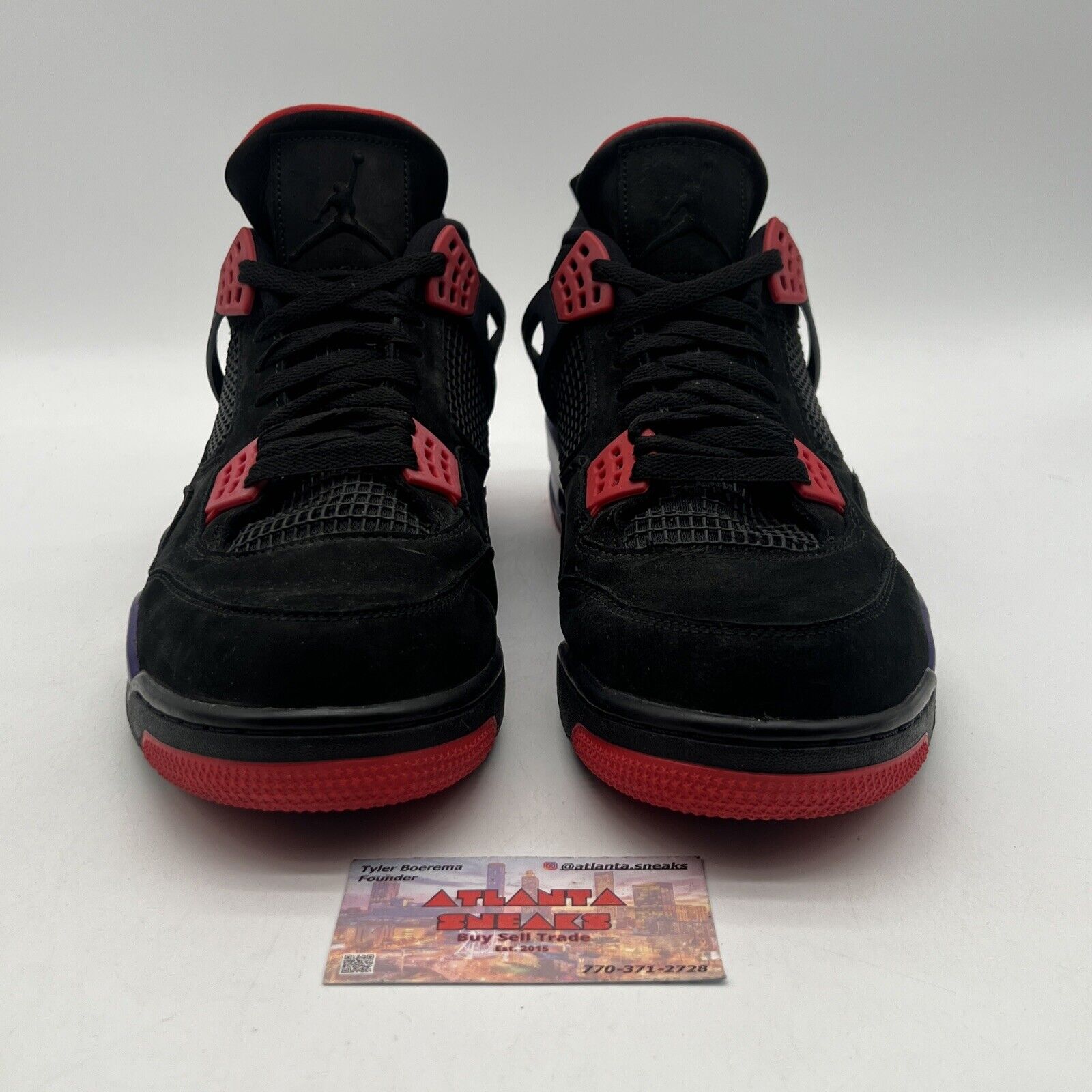 Size 13 - Jordan 4 Retro NRG Raptors 2018 Black Red Purple Suede (AQ3816-065)