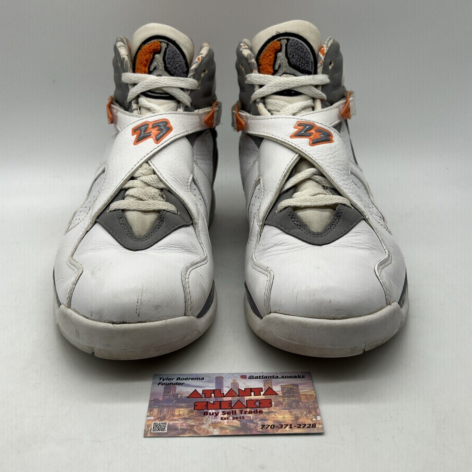 Size 11 - Air Jordan 8 Retro Orange Blaze Grey White Leather (305381-102)