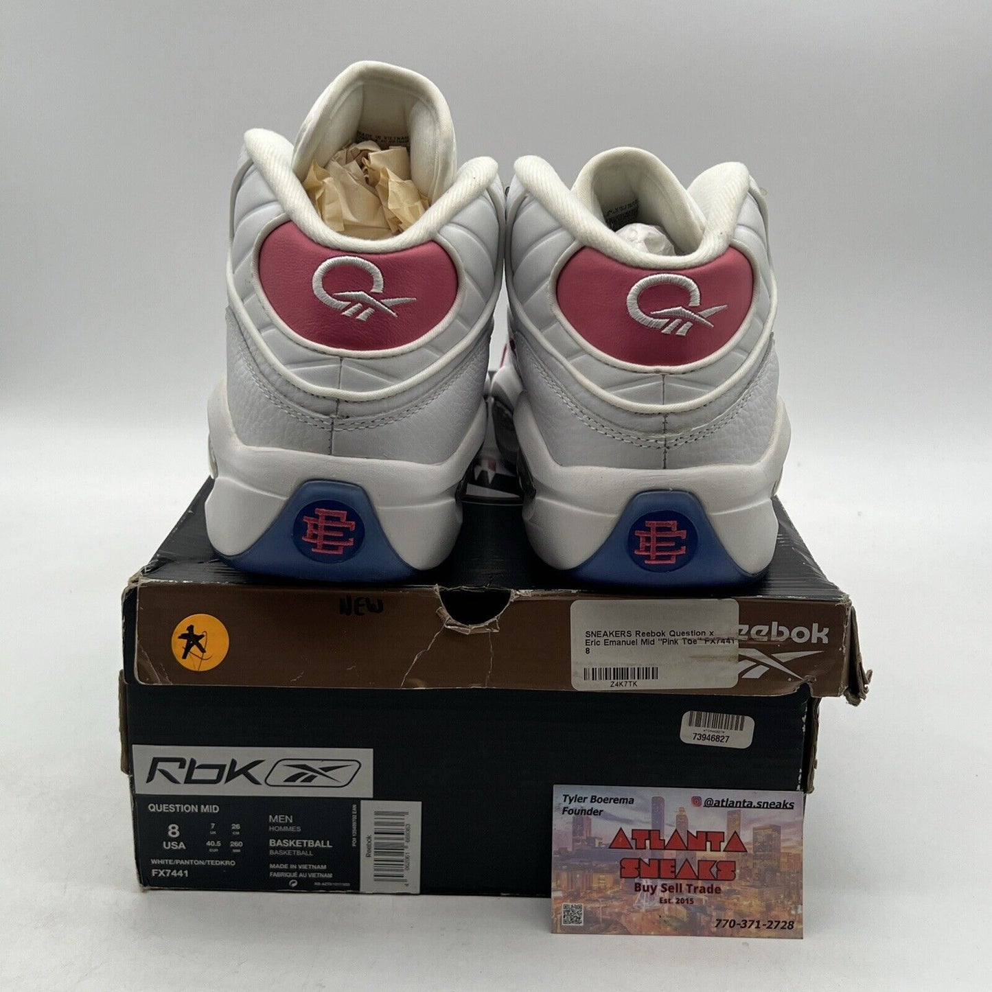 Size 8 - Reebok Question Mid Eric Emanuel Mens Athletic Shoes Sneakers (FX7441)