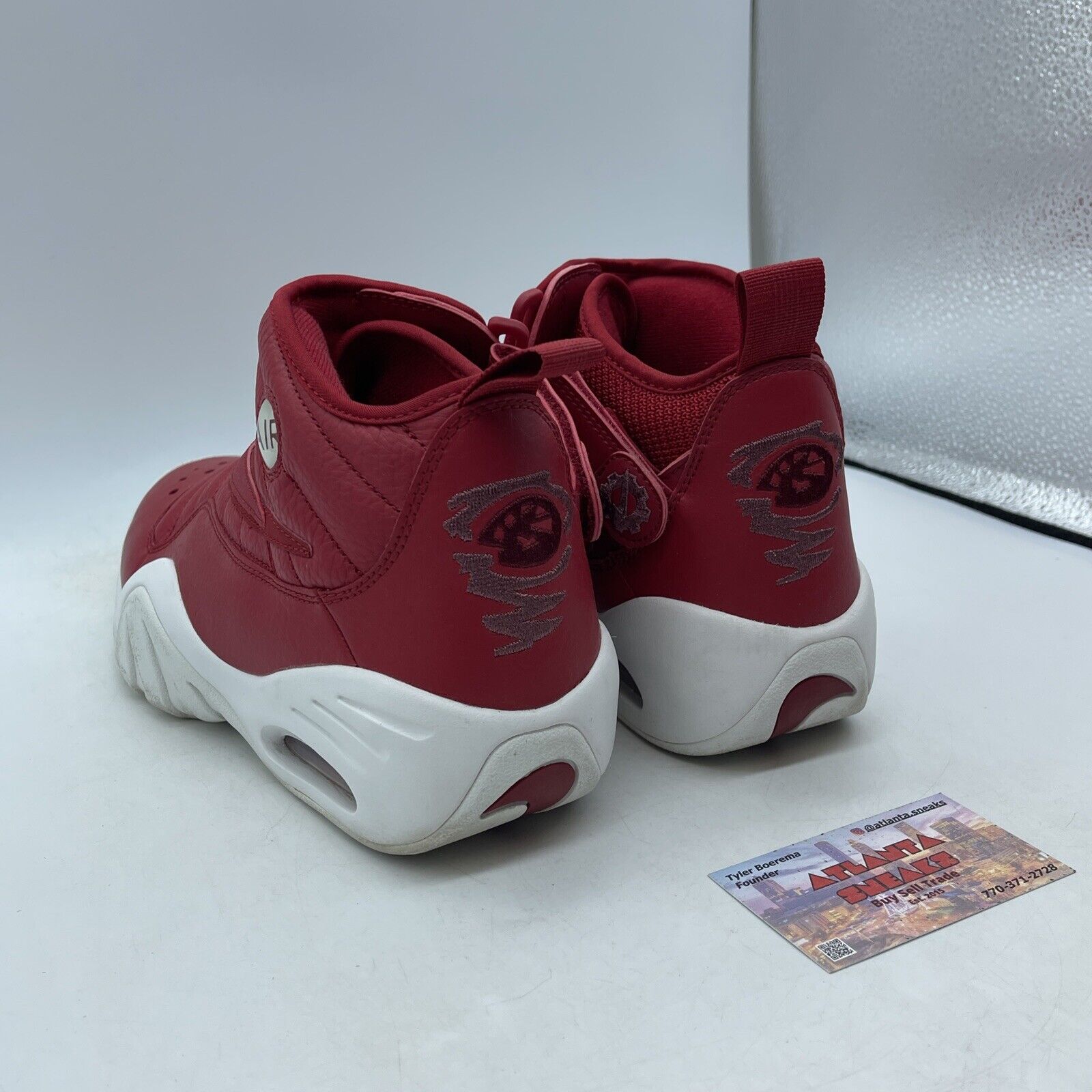 Size 9 - Nike Air Shake Ndestrukt Red Leather White (880869-600)