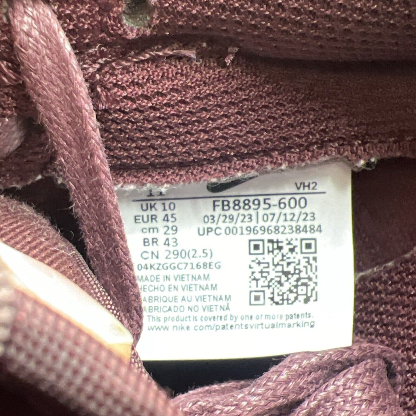 Size 11 - Nike Dunk Premium Low Burgundy Crush (FB8895-600)