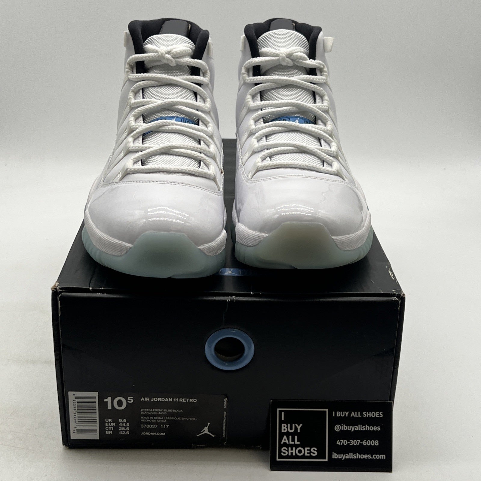 Size 10.5 - Air Jordan 11 Retro High Legend Blue (378037-117)