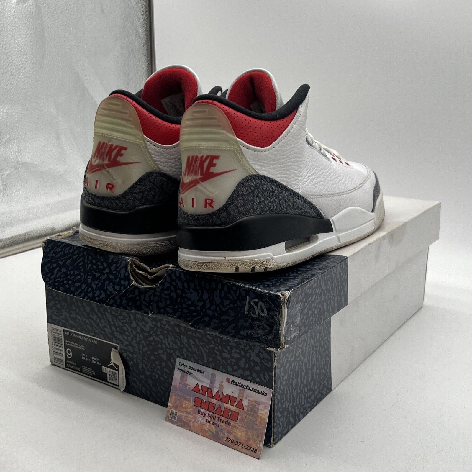 Size 9 - Jordan 3 Retro Denim SE Fire Red 2020 Blue White Leather (CZ6431-100)