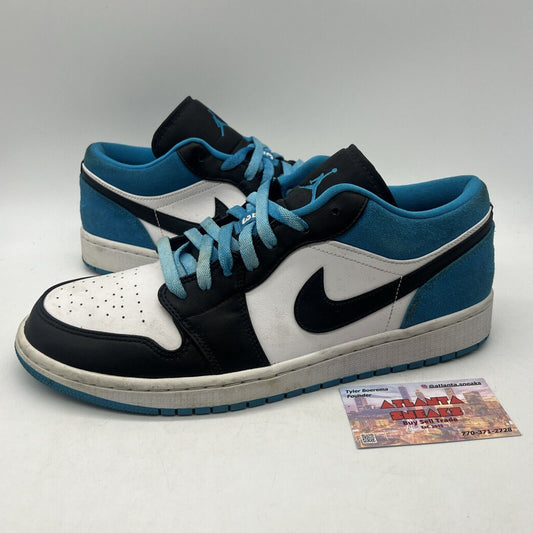 Size 12 - Air Jordan 1 SE Low Laser Blue White Black Leather (CK3022-004)